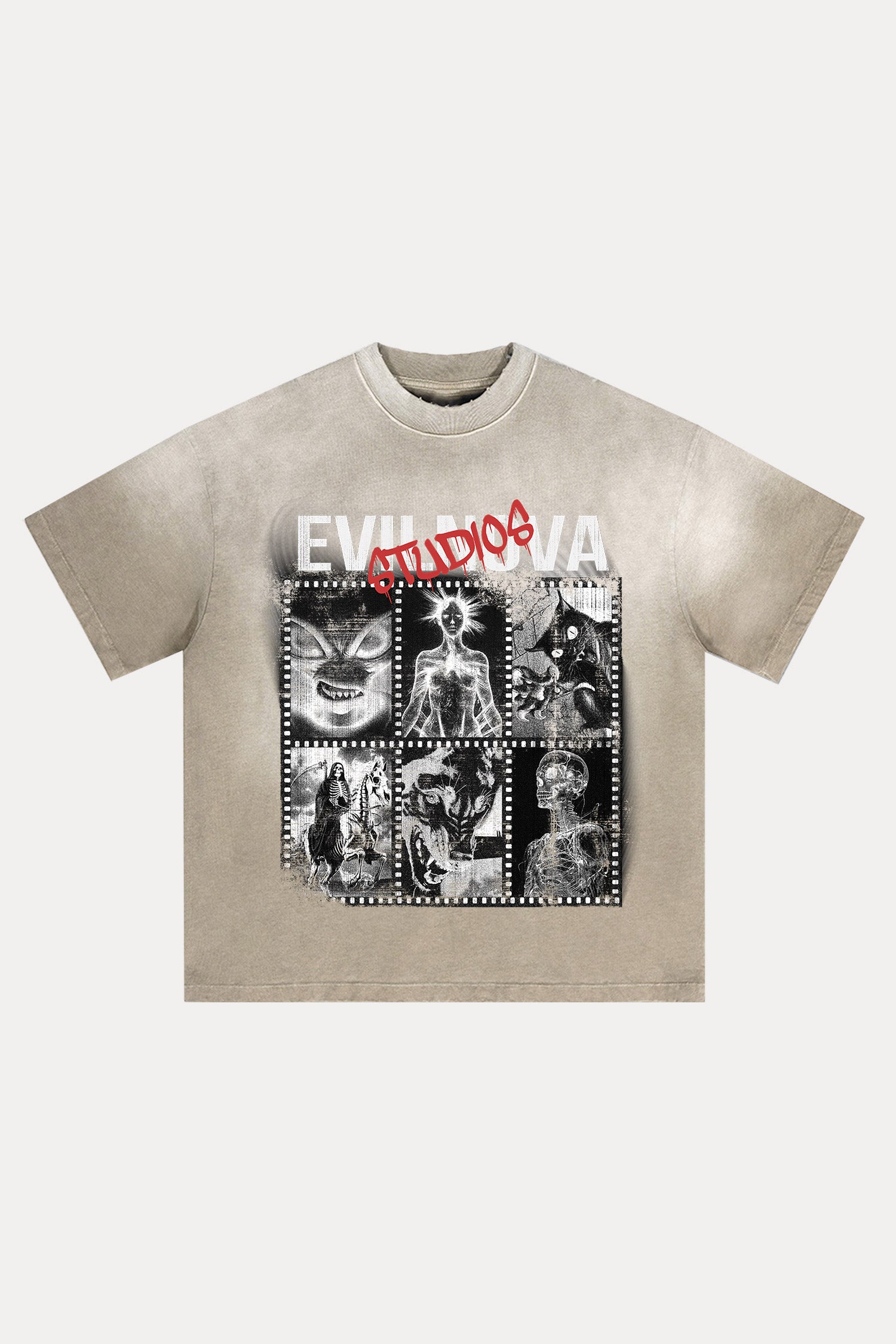 Evilnova  Evilnova Studios Distressed Washed T-Shirt-Evilnova