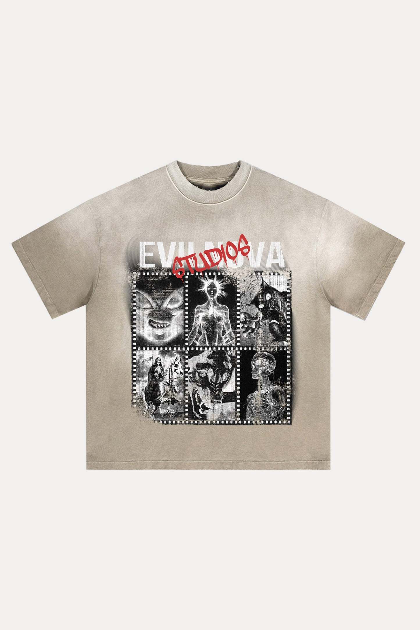 Evilnova  Evilnova Studios Distressed Washed T-Shirt-Evilnova