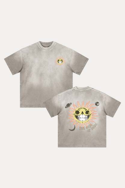 Evilnova The Grin of Doom Distressed Washed T-Shirt-Evilnova