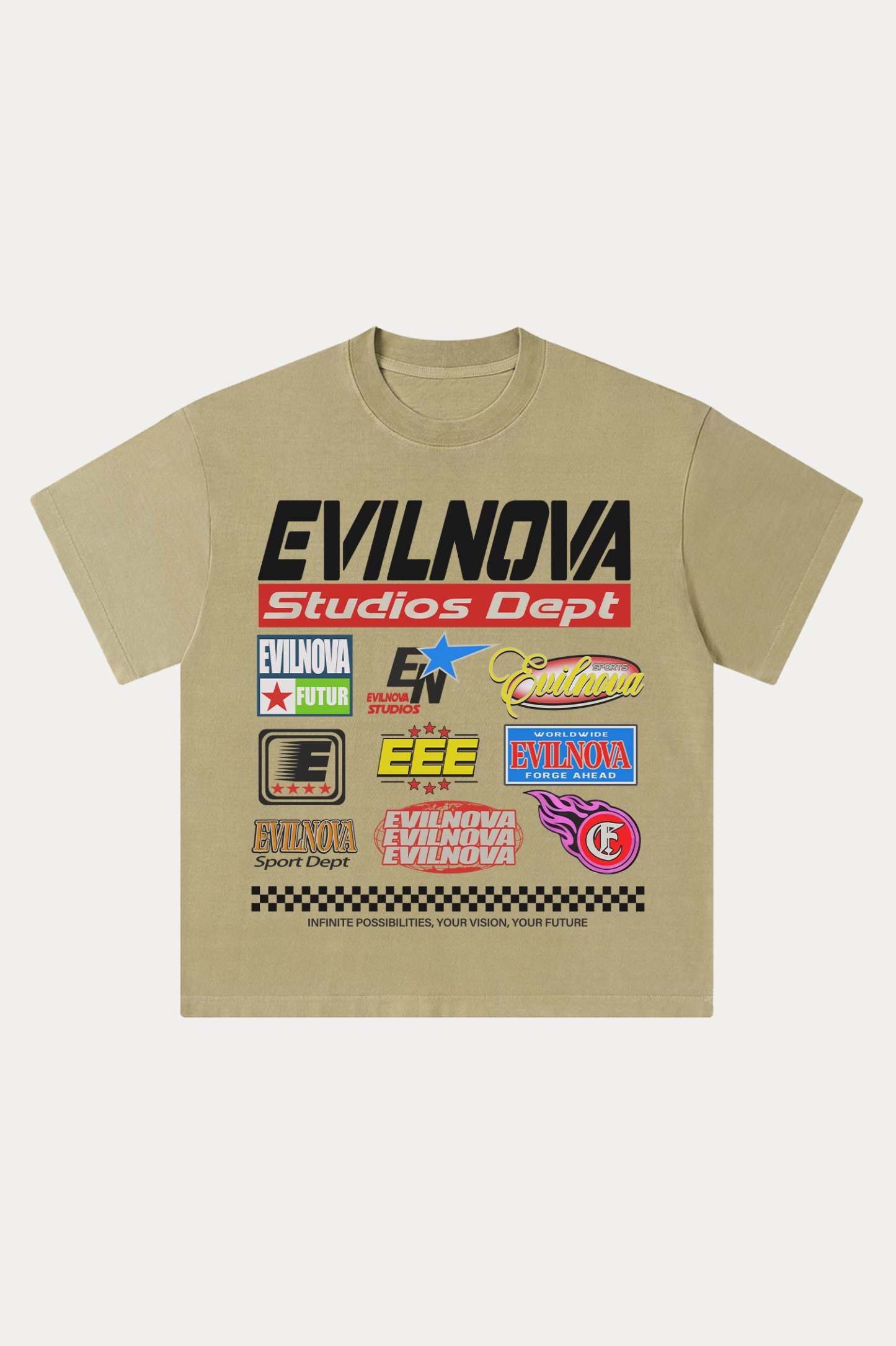 Evilnova Studios Dept Washed Streetwear T-Shirt-Evilnova