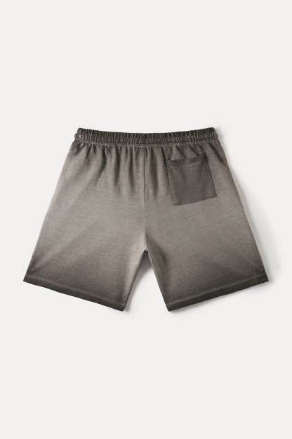 Evilnova Gray Flame Gradient Washed Sweatshorts-Evilnova