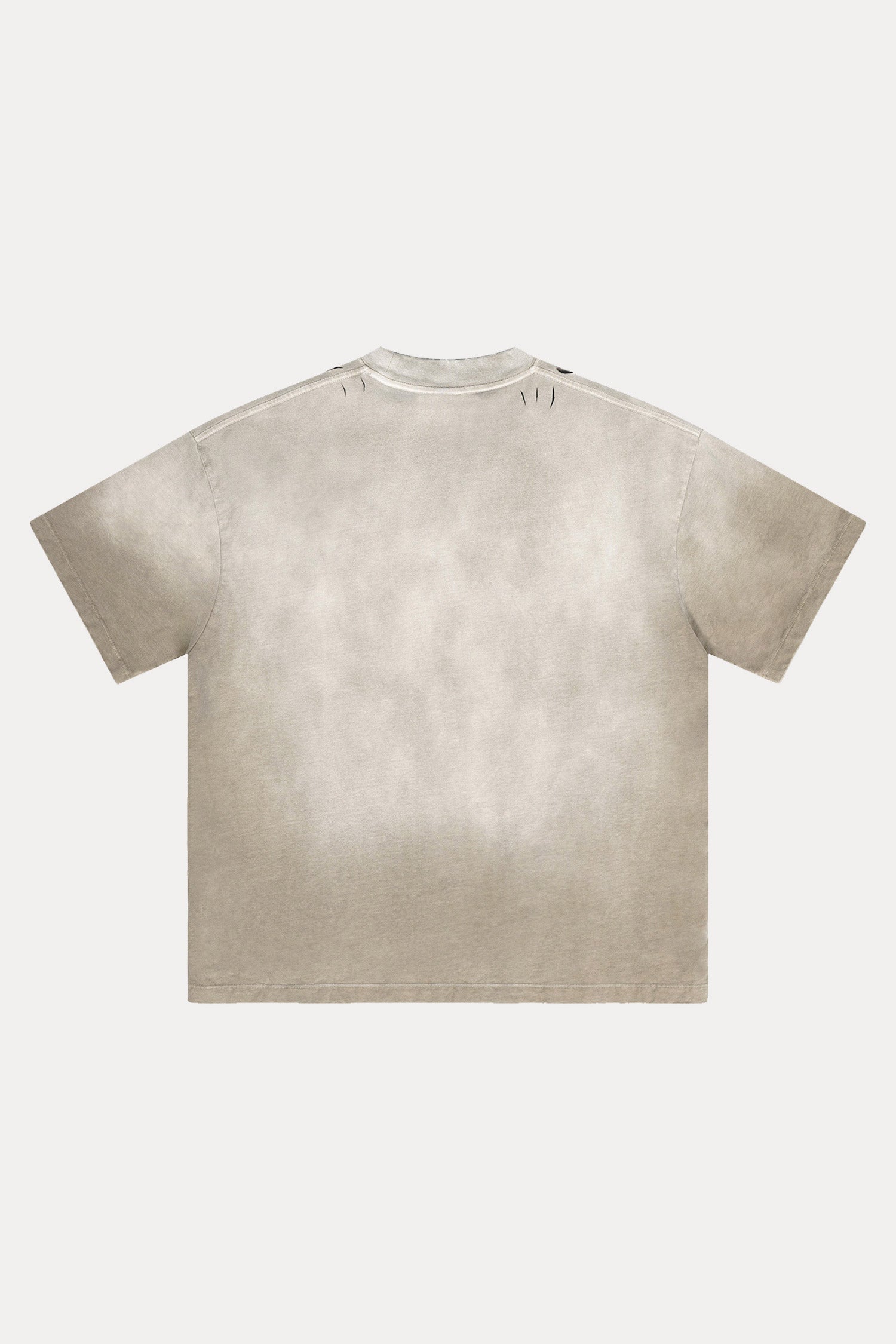 Evilnova Sand Basic Logo Distressed Washed T-Shirt-Evilnova