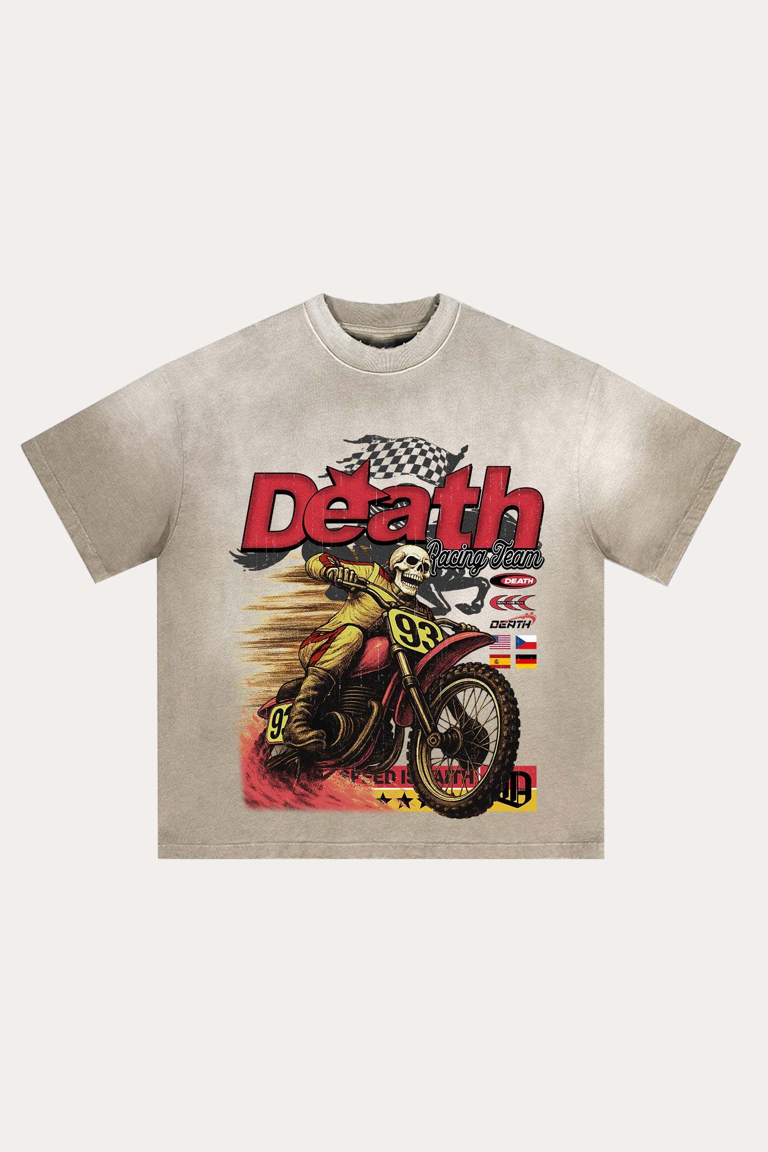 Evilnova Death Distressed Washed T-Shirt-Evilnova