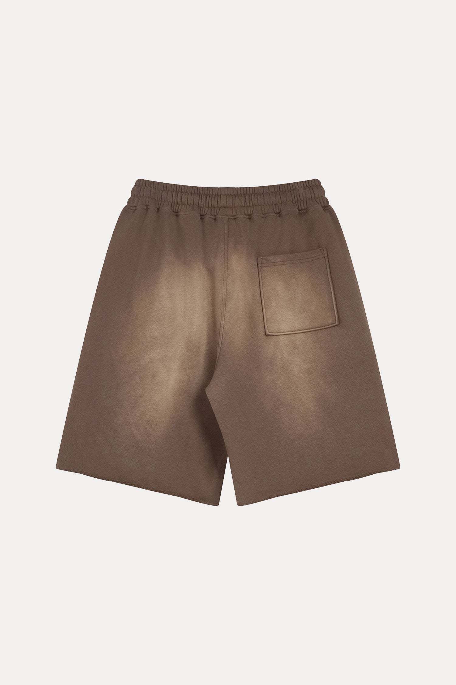 Evilnova Coffee Flame Washed Raw-Hem Sweatshorts-Evilnova