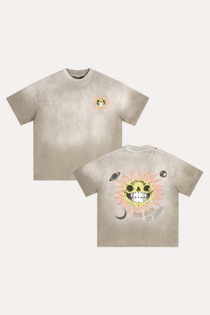 Evilnova The Grin of Doom Distressed Washed T-Shirt-Evilnova