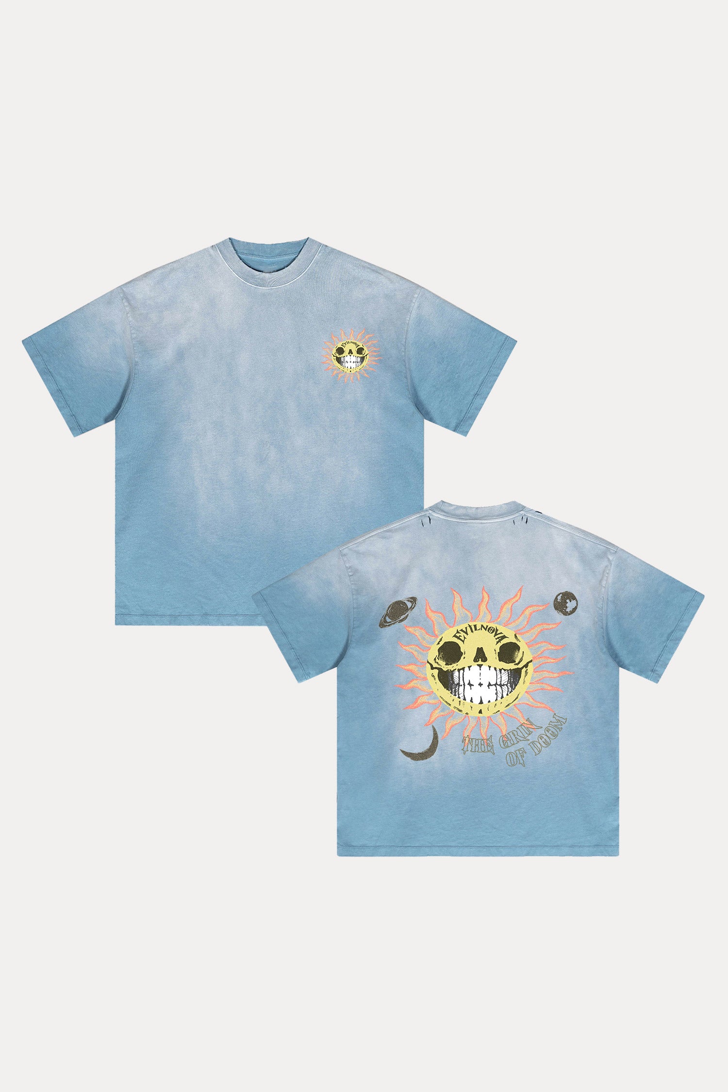 Evilnova The Grin of Doom Distressed Washed T-Shirt-Evilnova