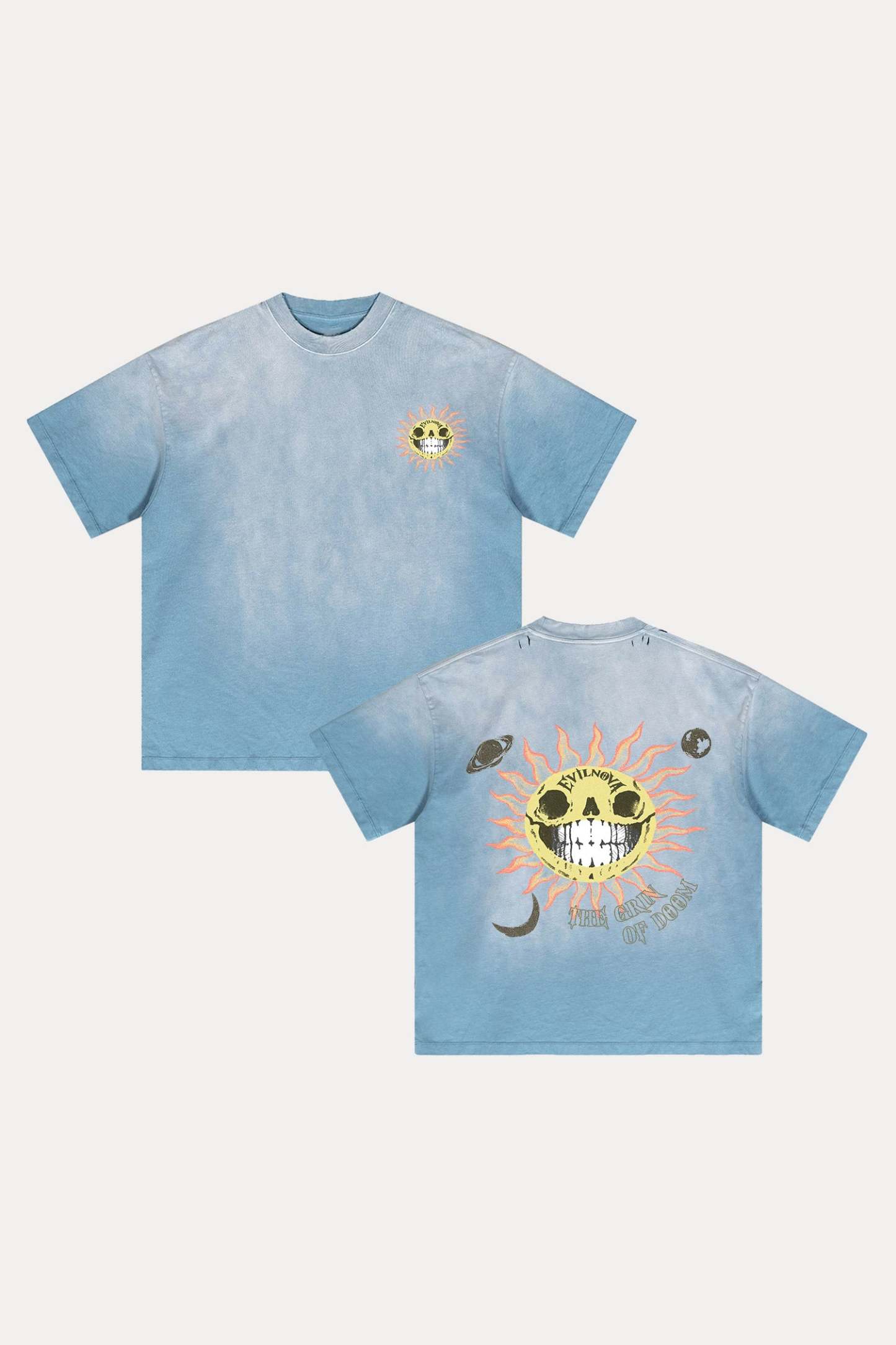 Evilnova The Grin of Doom Distressed Washed T-Shirt-Evilnova