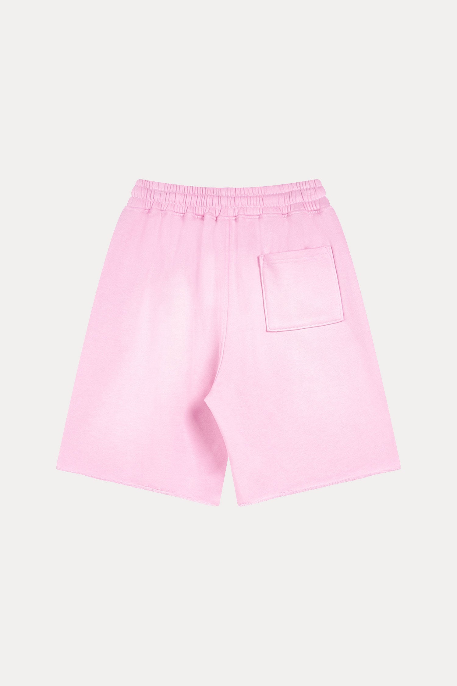 Evilnova Pink Flame Washed Raw-Hem Sweatshorts-Evilnova