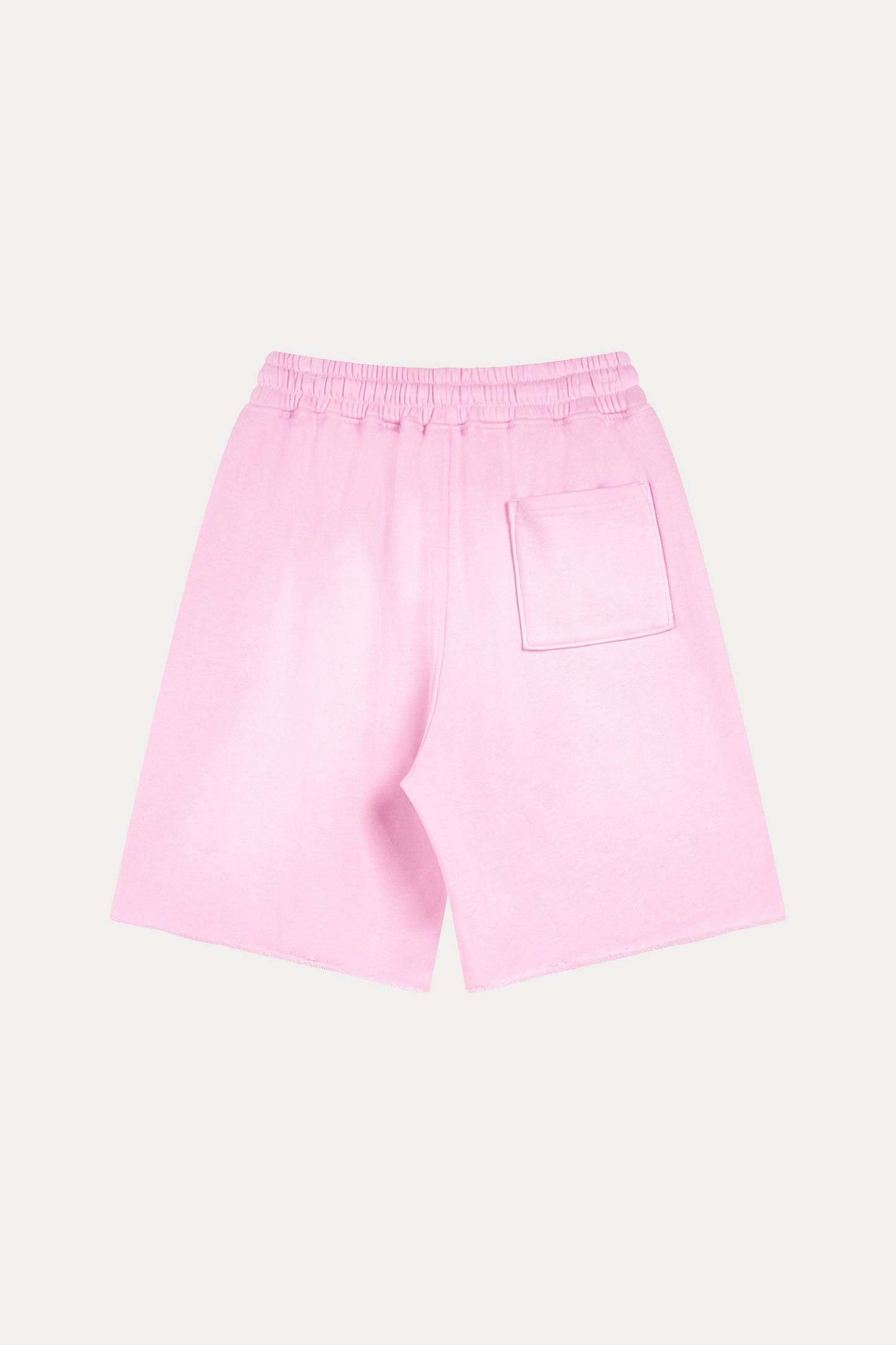 Evilnova Pink Flame Washed Raw-Hem Sweatshorts-Evilnova