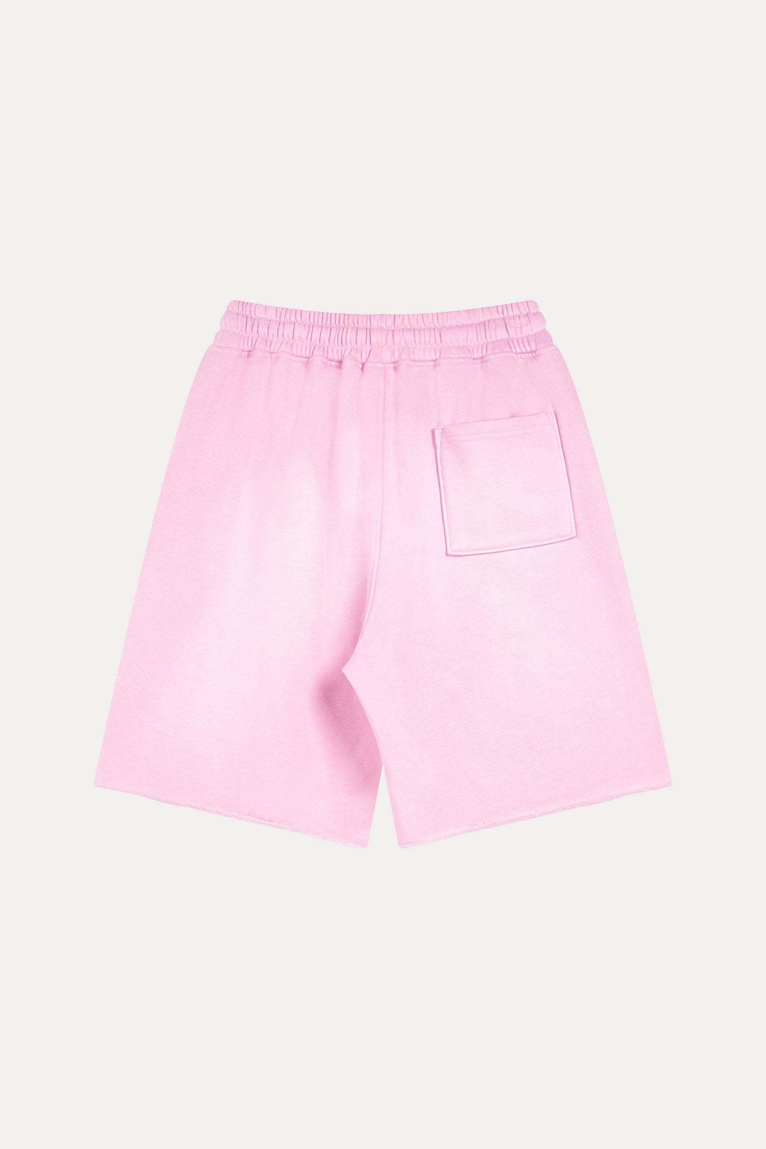 Evilnova Pink Flame Washed Raw-Hem Sweatshorts-Evilnova