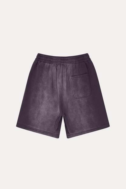 Evilnova Vintage Purple Washed Distressed Tank Top & Sweatshorts Set-Evilnova