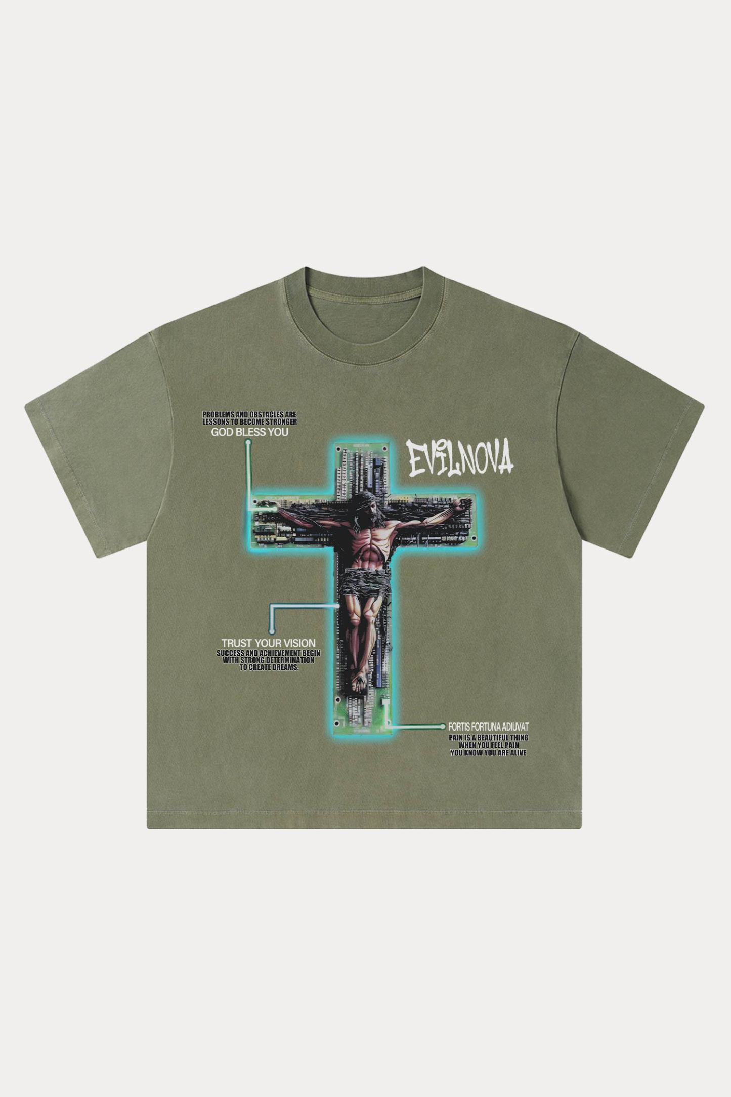 Evilnova We All Need Good Washed Streetwear T-Shirt-Evilnova