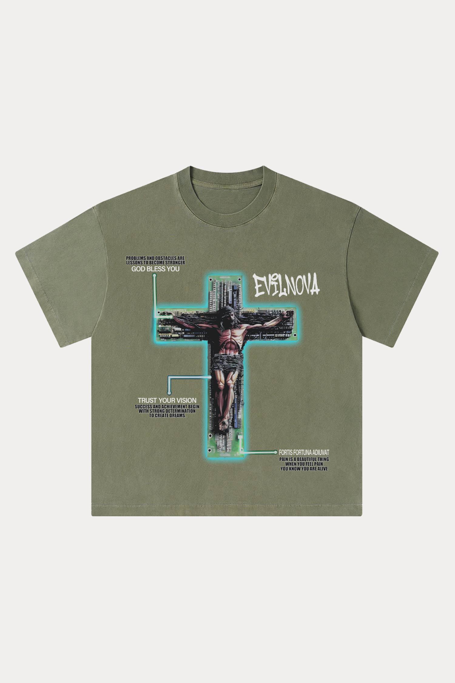 Evilnova We All Need Good Washed Streetwear T-Shirt-Evilnova