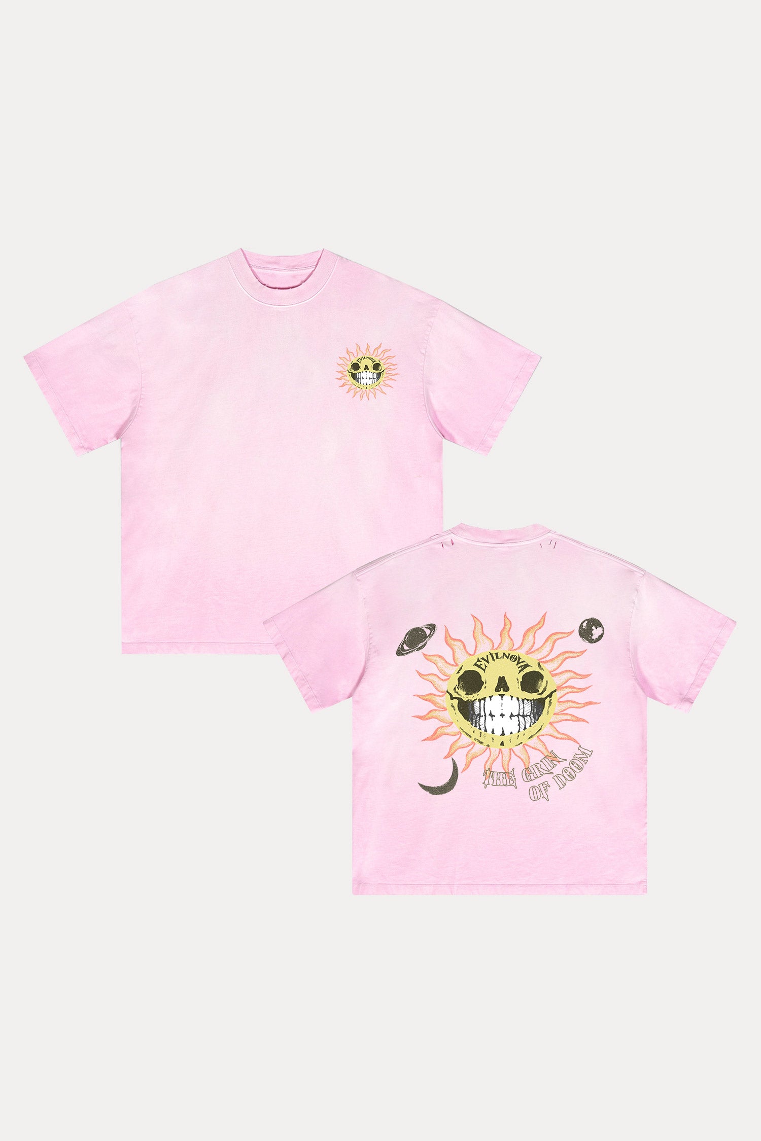 Evilnova The Grin of Doom Distressed Washed T-Shirt-Evilnova