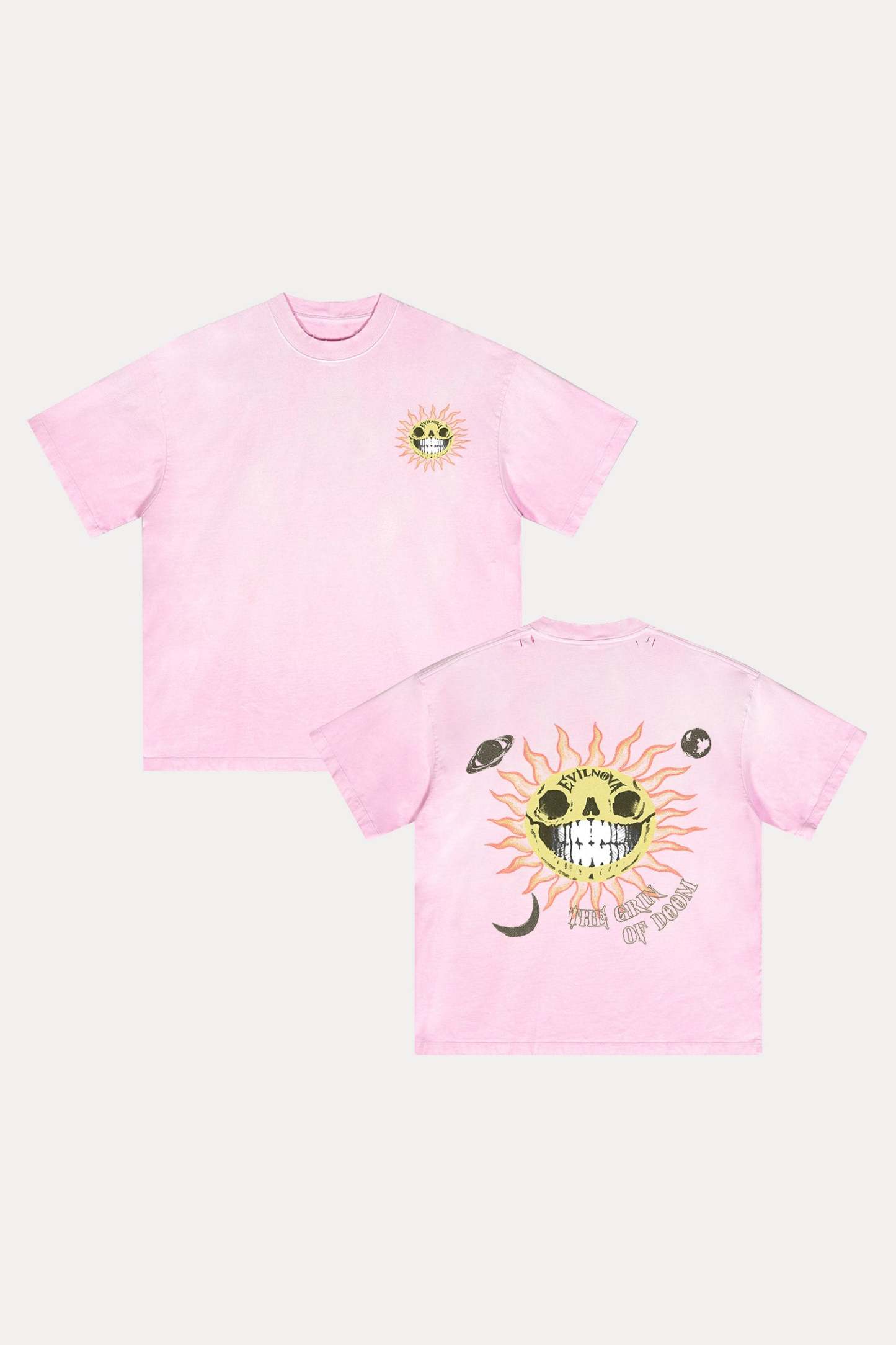 Evilnova The Grin of Doom Distressed Washed T-Shirt-Evilnova