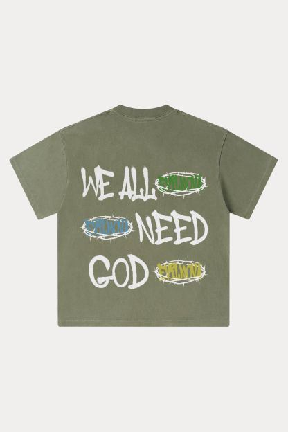 Evilnova We All Need Good Washed Streetwear T-Shirt-Evilnova