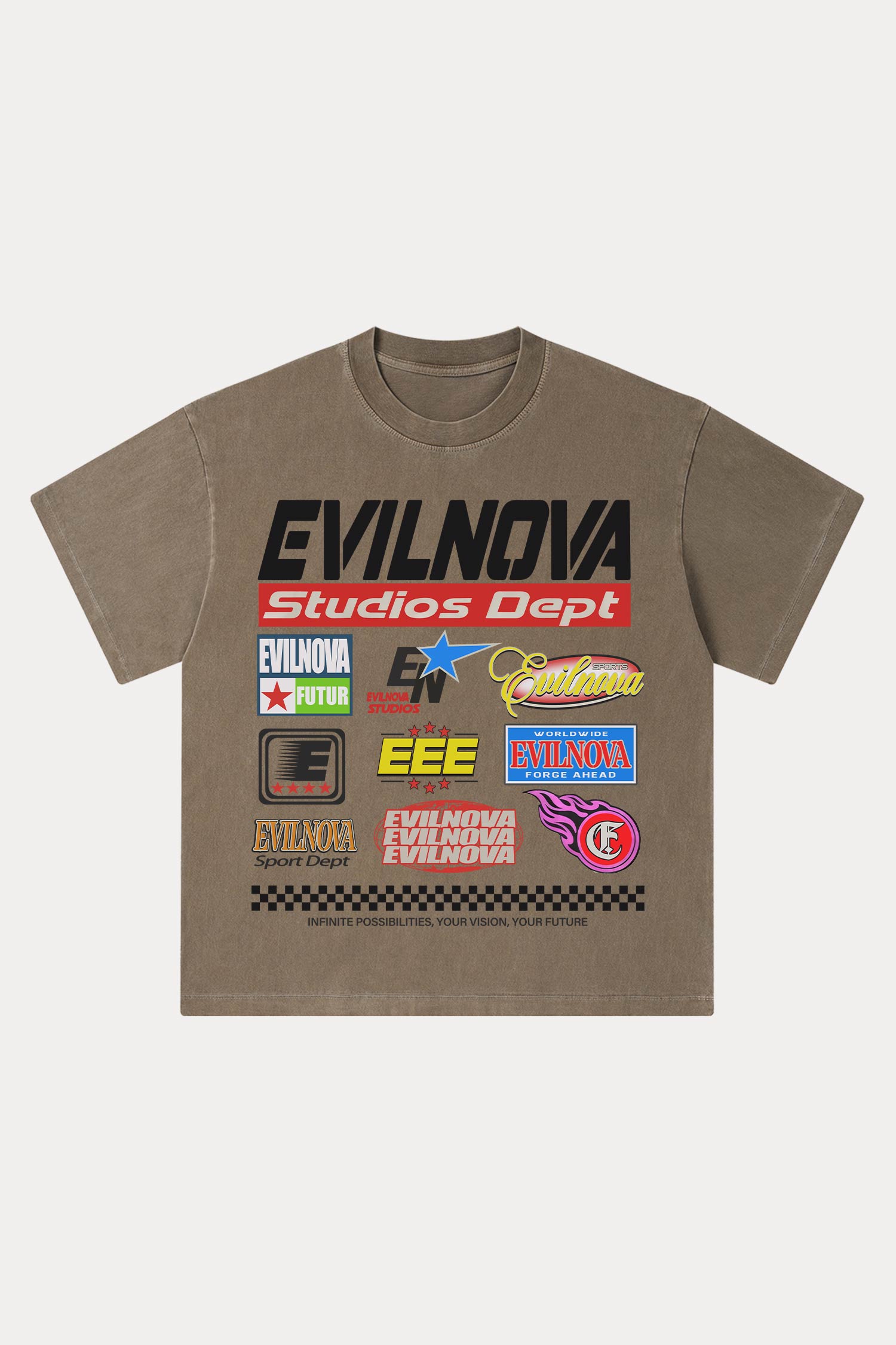 Evilnova Studios Dept Washed Streetwear T-Shirt-Evilnova
