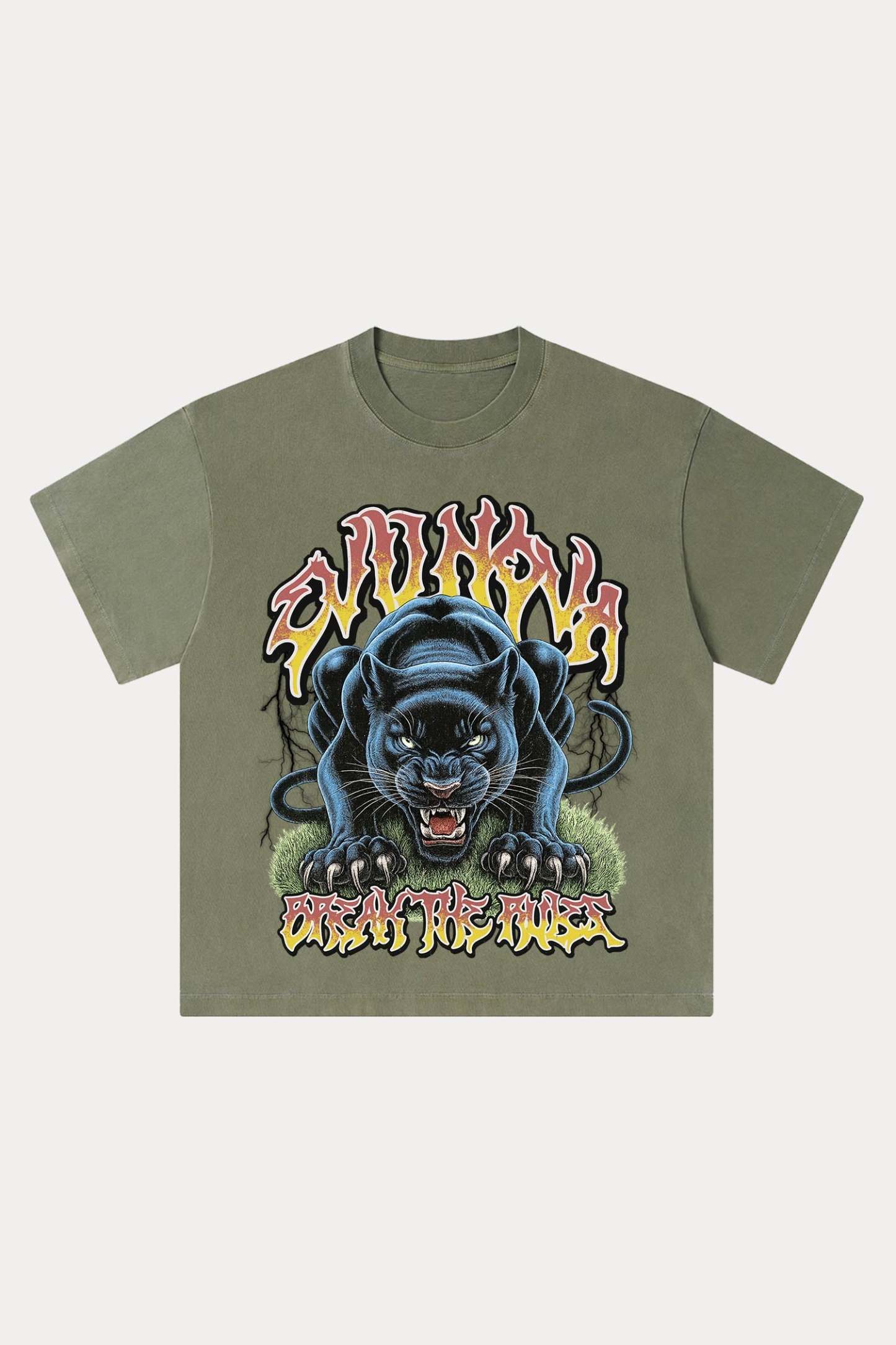 Evilnova Break The Rules Washed Streetwear T-Shirt-Evilnova