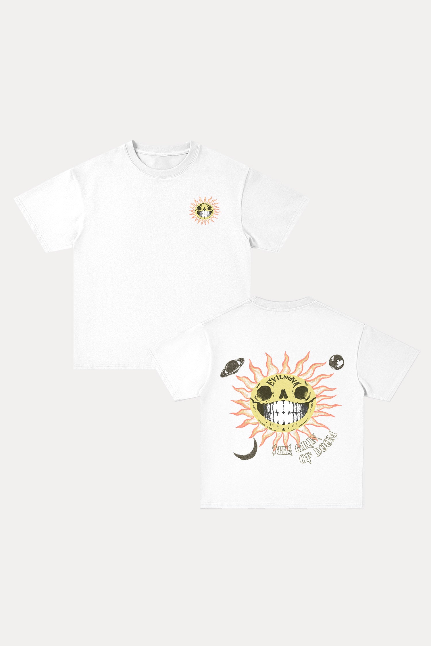 Evilnova The Grin of Doom Cotton Oversize T-Shirt-Evilnova