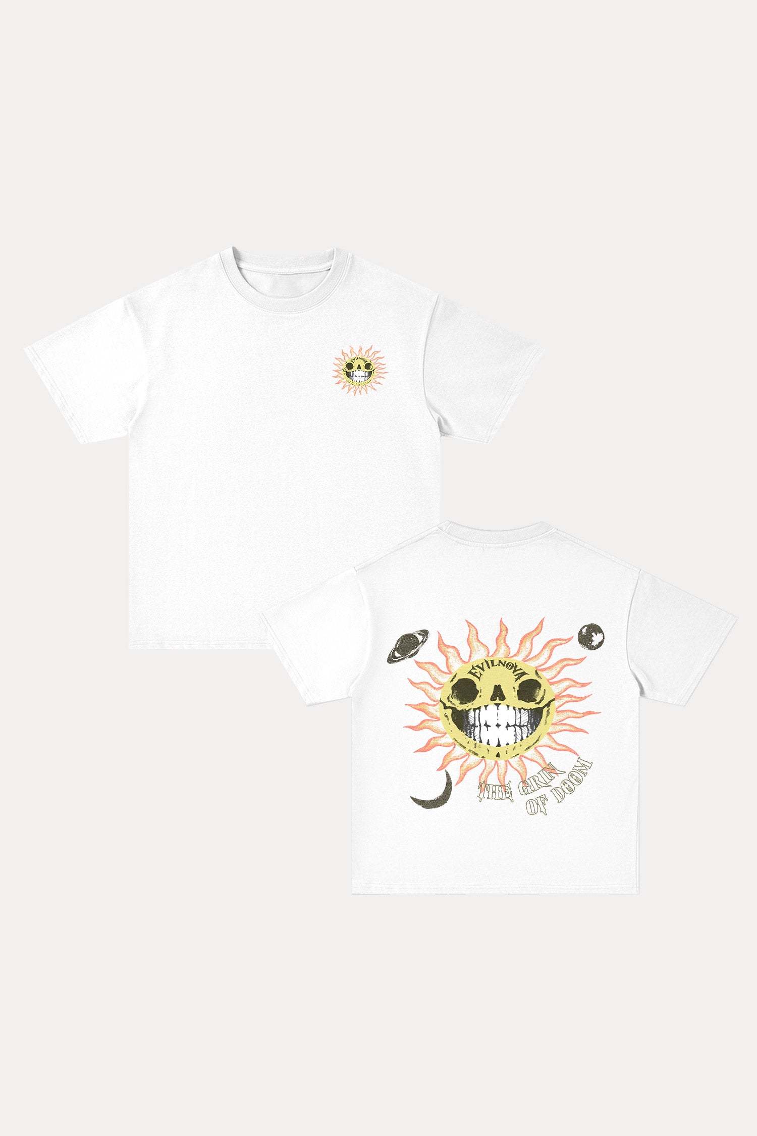 Evilnova The Grin of Doom Cotton Oversize T-Shirt-Evilnova