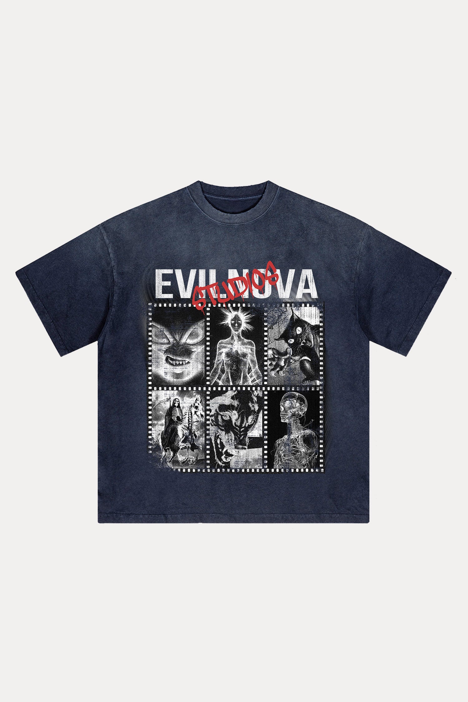 Evilnova  Evilnova Studios Distressed Washed T-Shirt-Evilnova