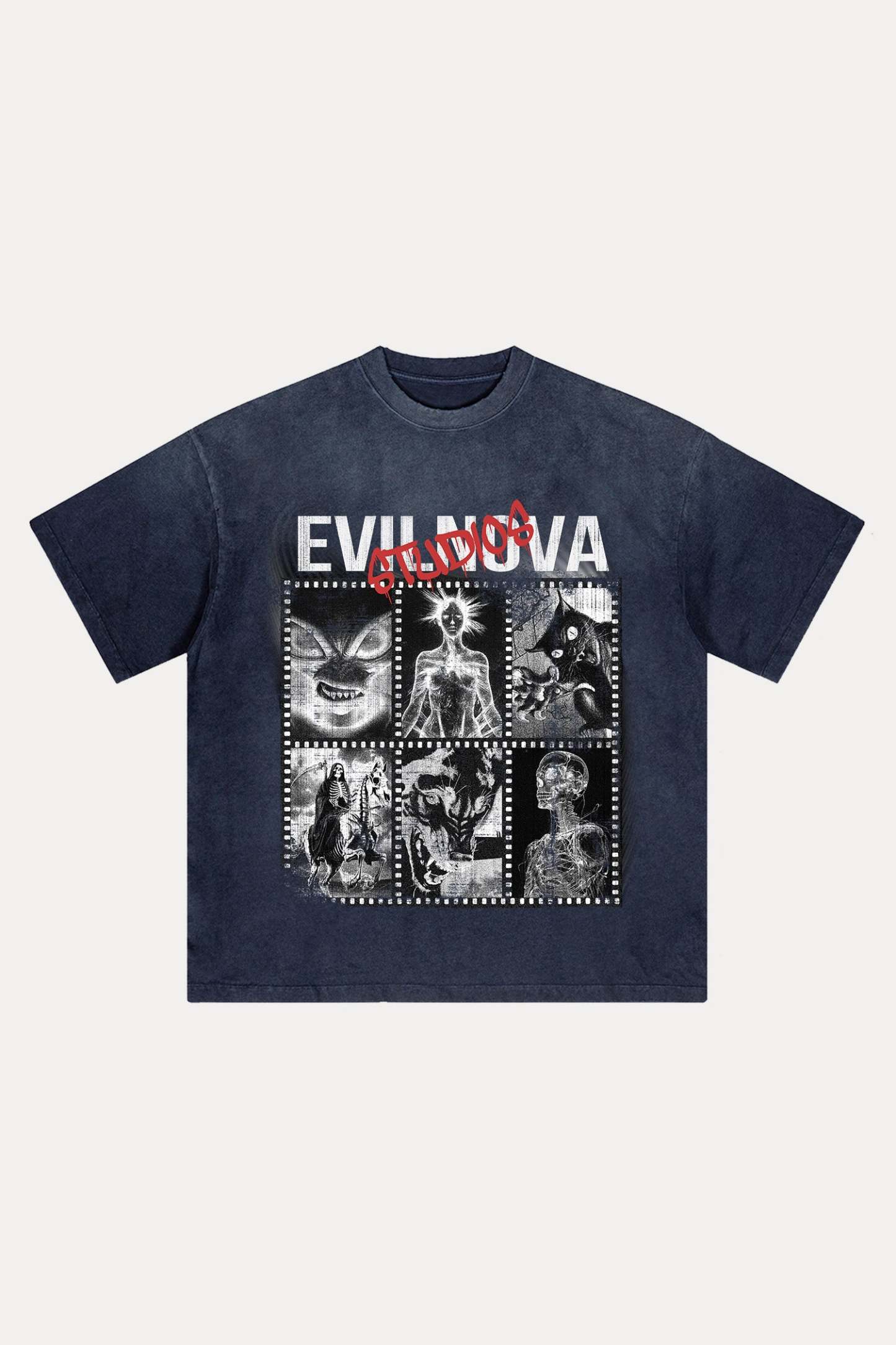 Evilnova  Evilnova Studios Distressed Washed T-Shirt-Evilnova
