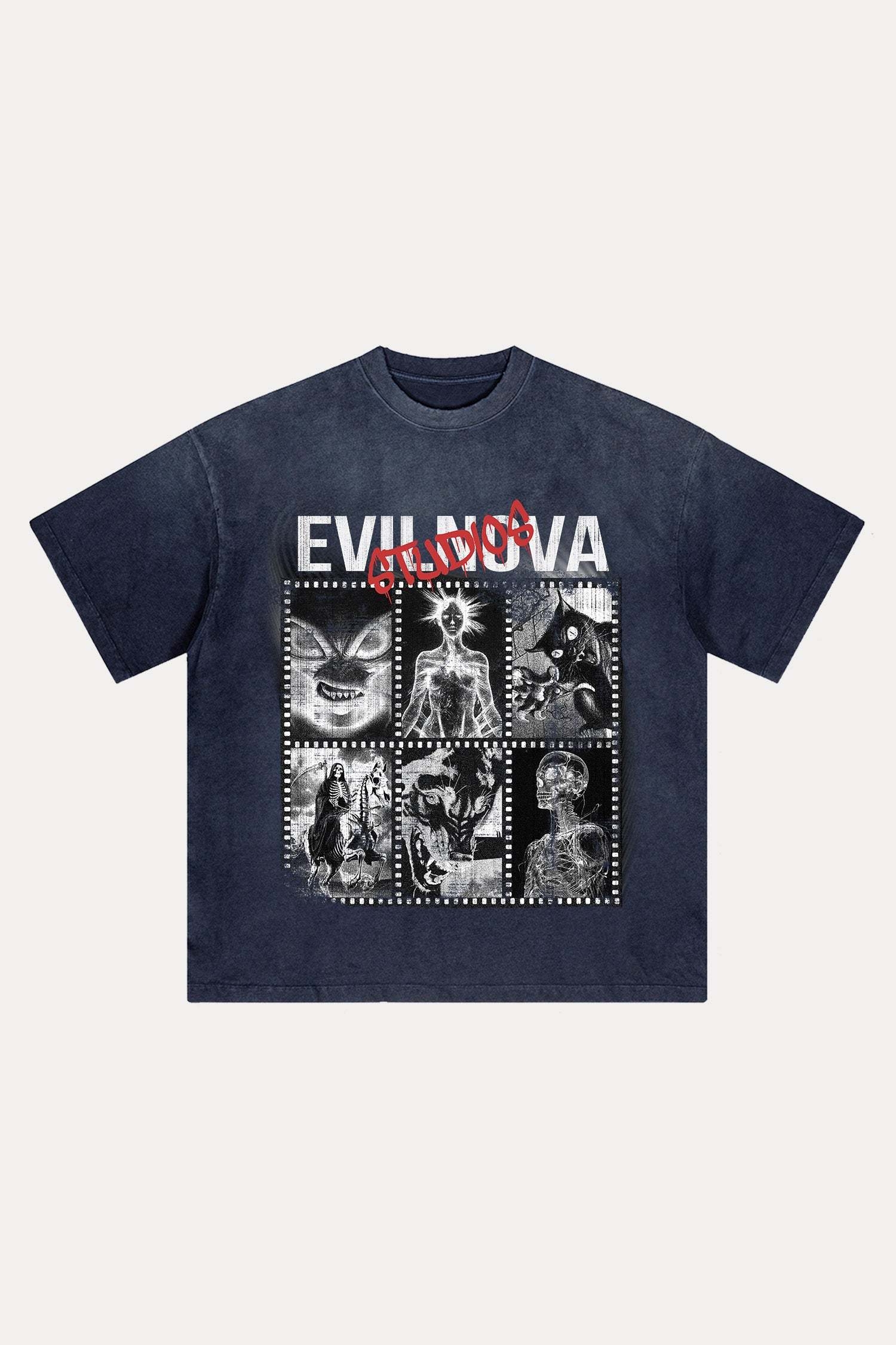 Evilnova  Evilnova Studios Distressed Washed T-Shirt-Evilnova