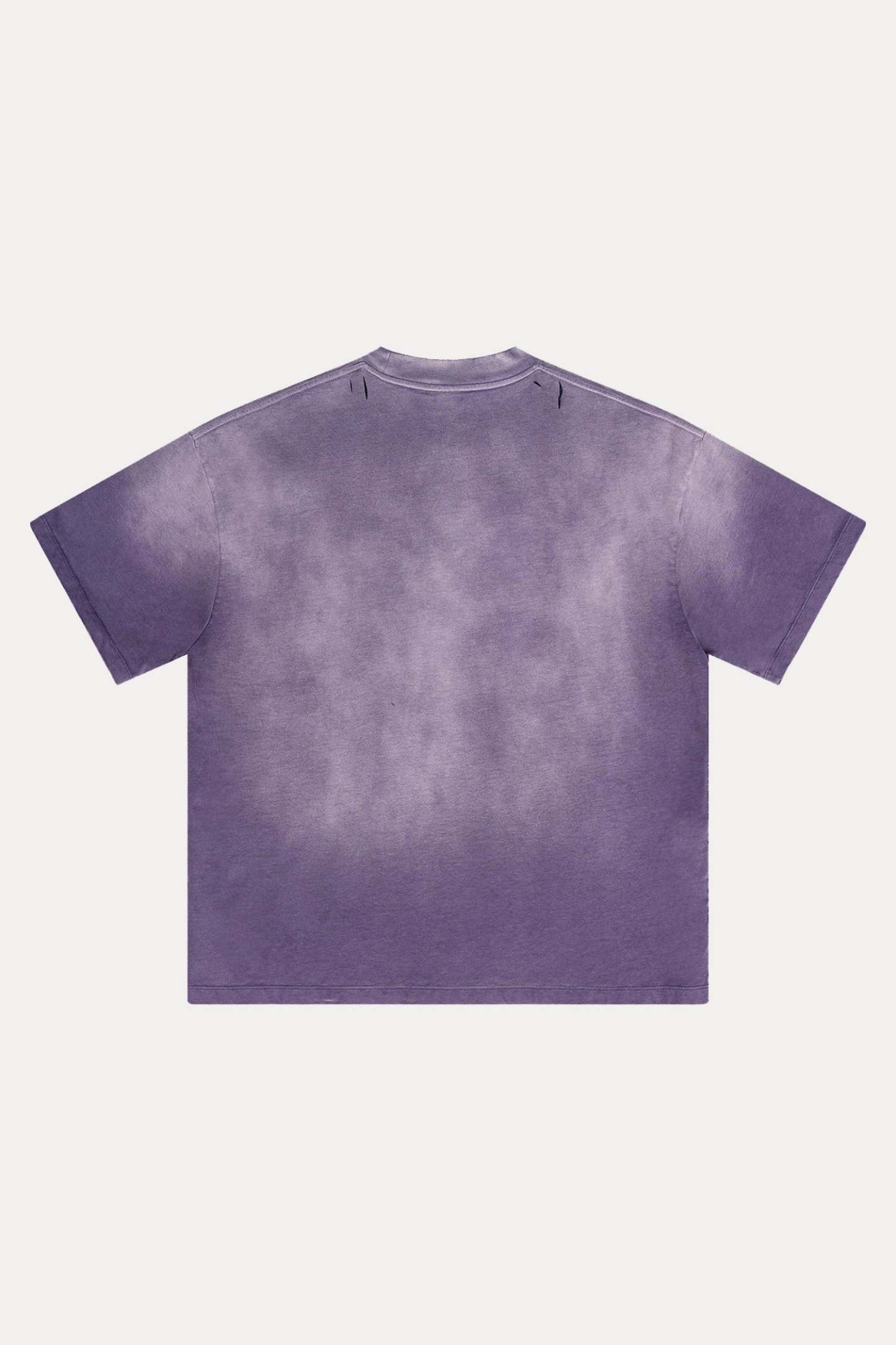 Evilnova Grape Purple Basic Logo Distressed Washed T-Shirt-Evilnova