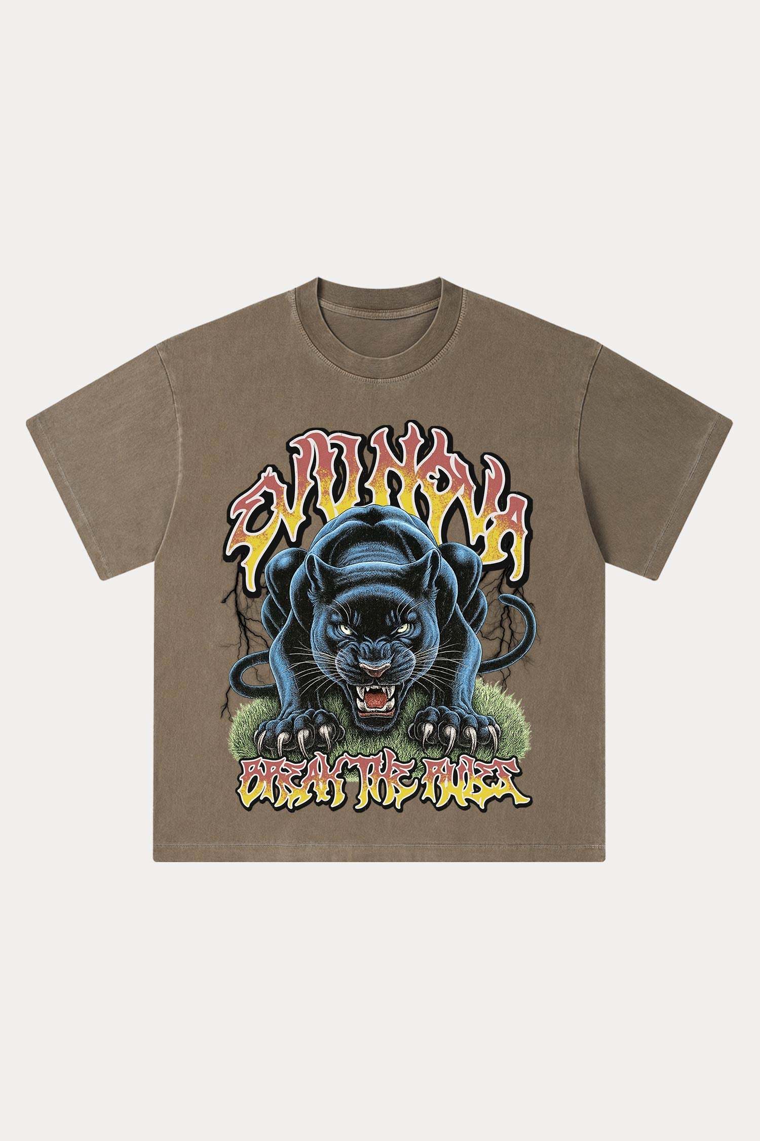 Evilnova Break The Rules Washed Streetwear T-Shirt-Evilnova