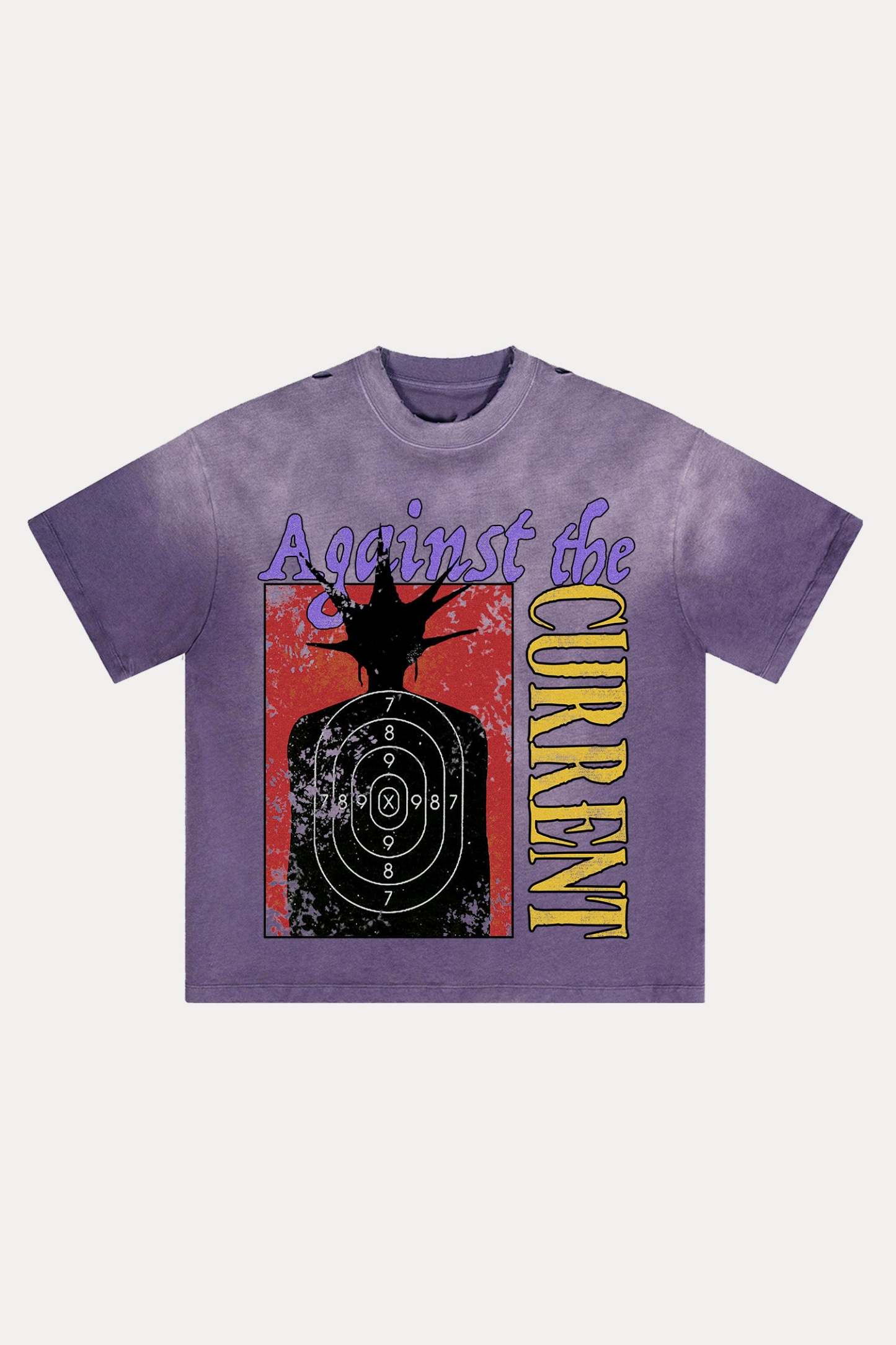 Evilnova Against the Current Distressed Washed T-Shirt-Evilnova