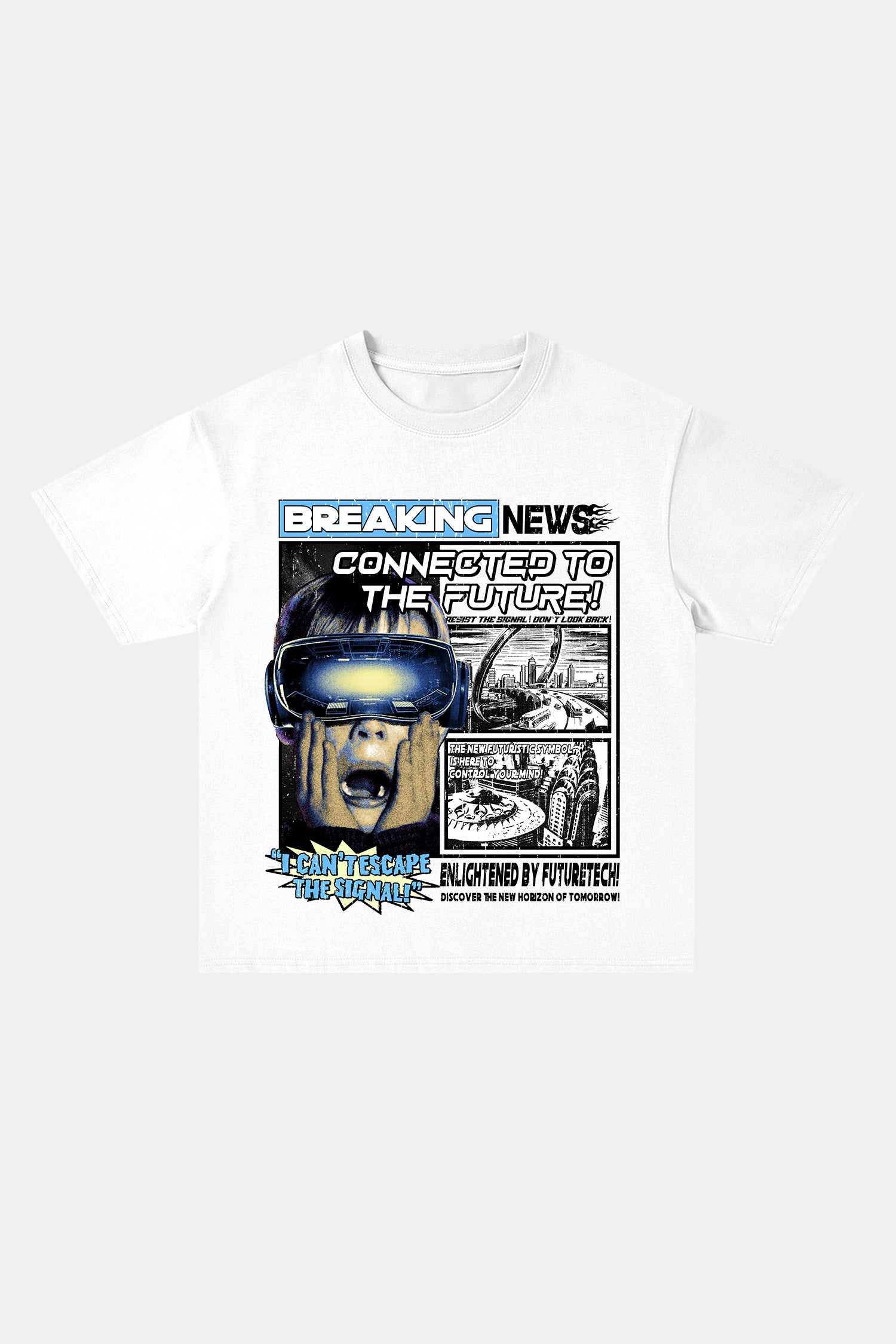 Evilnova Breaking News Cotton Oversize T-Shirt-Evilnova