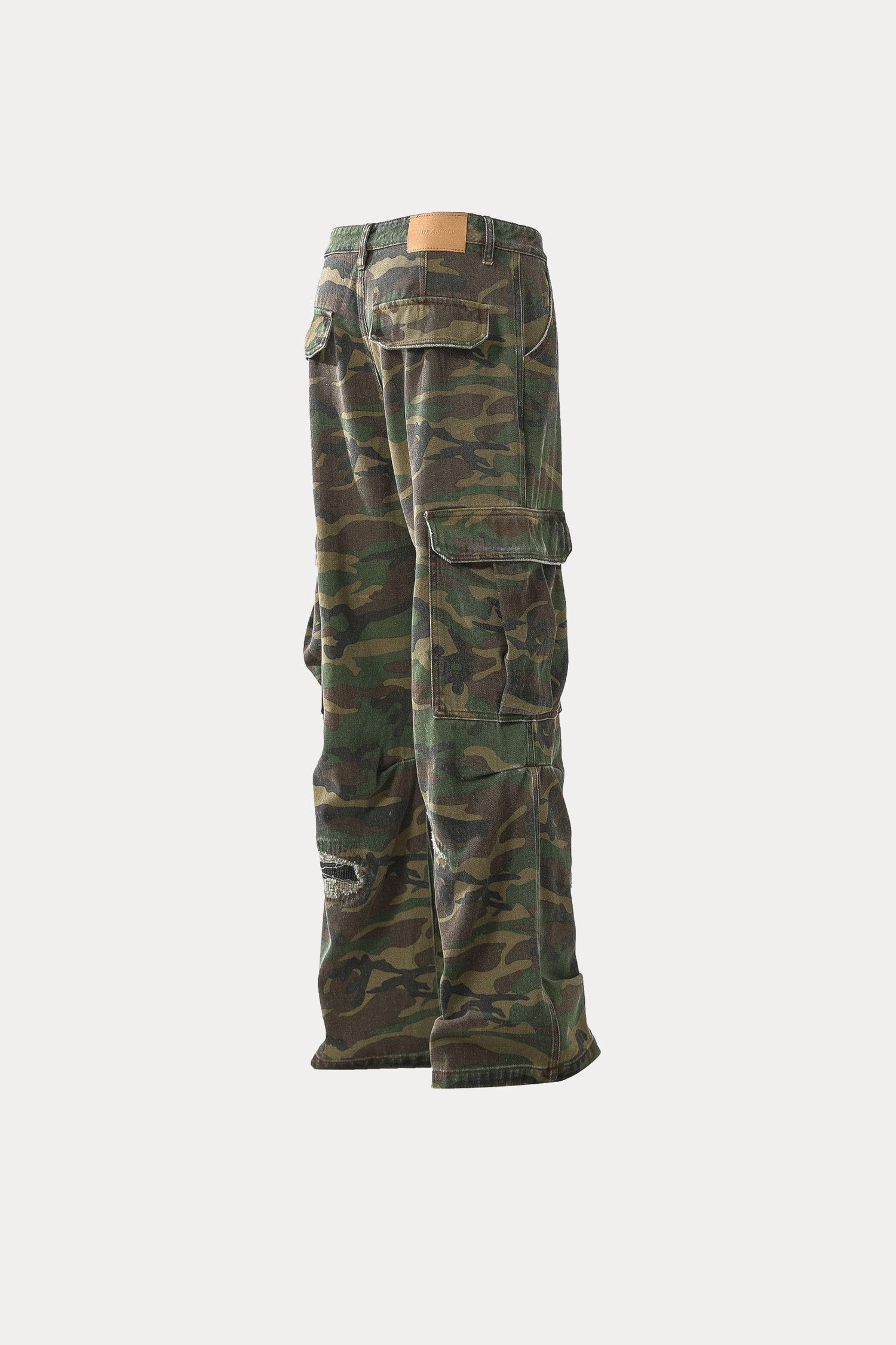 Evilnova Vintage Distressed Camo Bootcut Pants-Evilnova