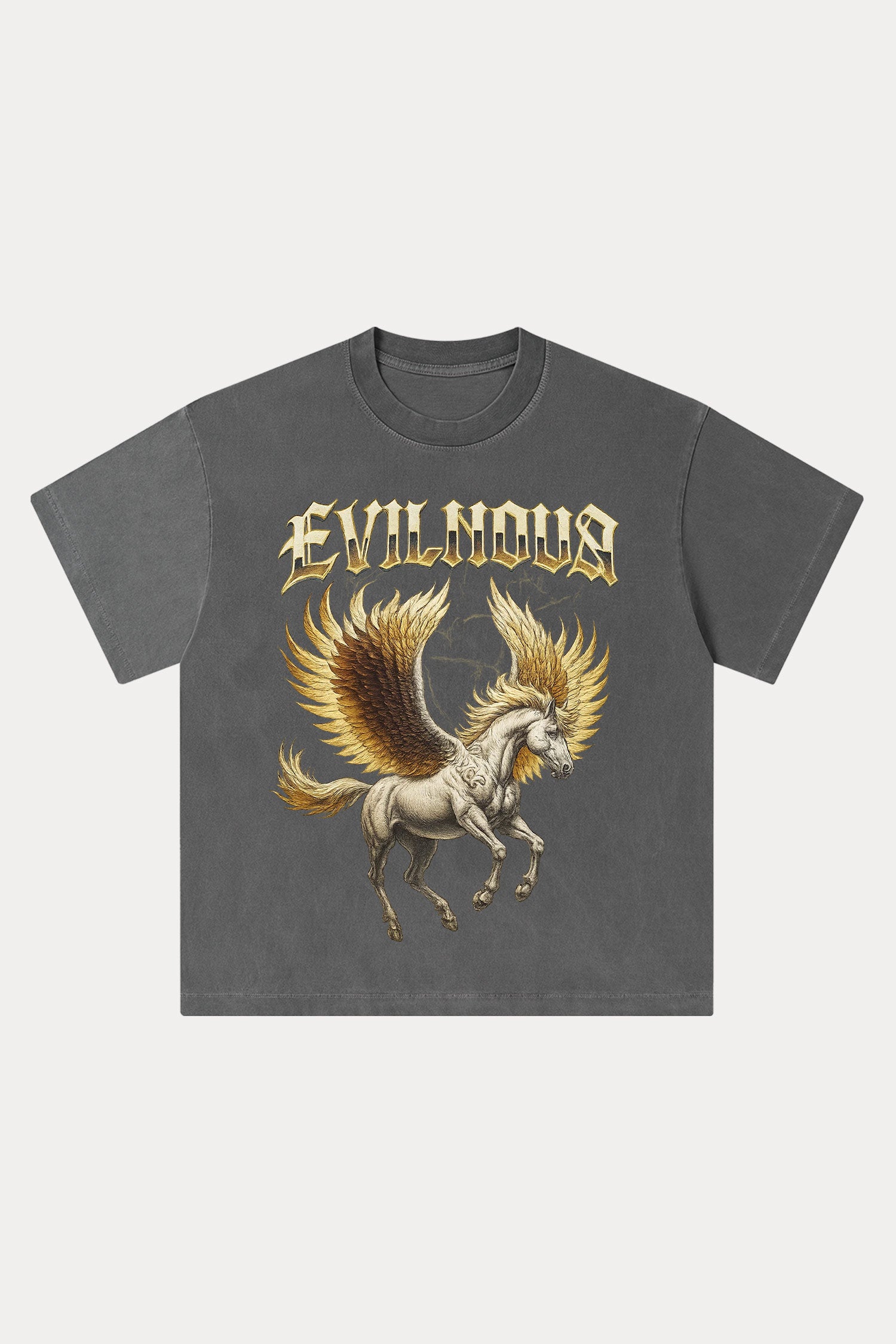 Evilnova Pegasus Washed Streetwear T-Shirt-Evilnova