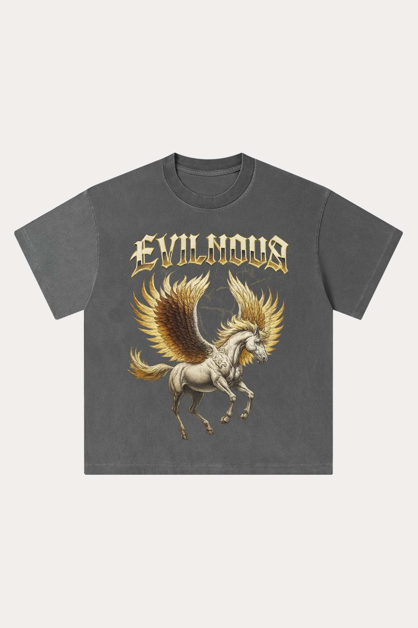 Evilnova Pegasus Washed Streetwear T-Shirt-Evilnova