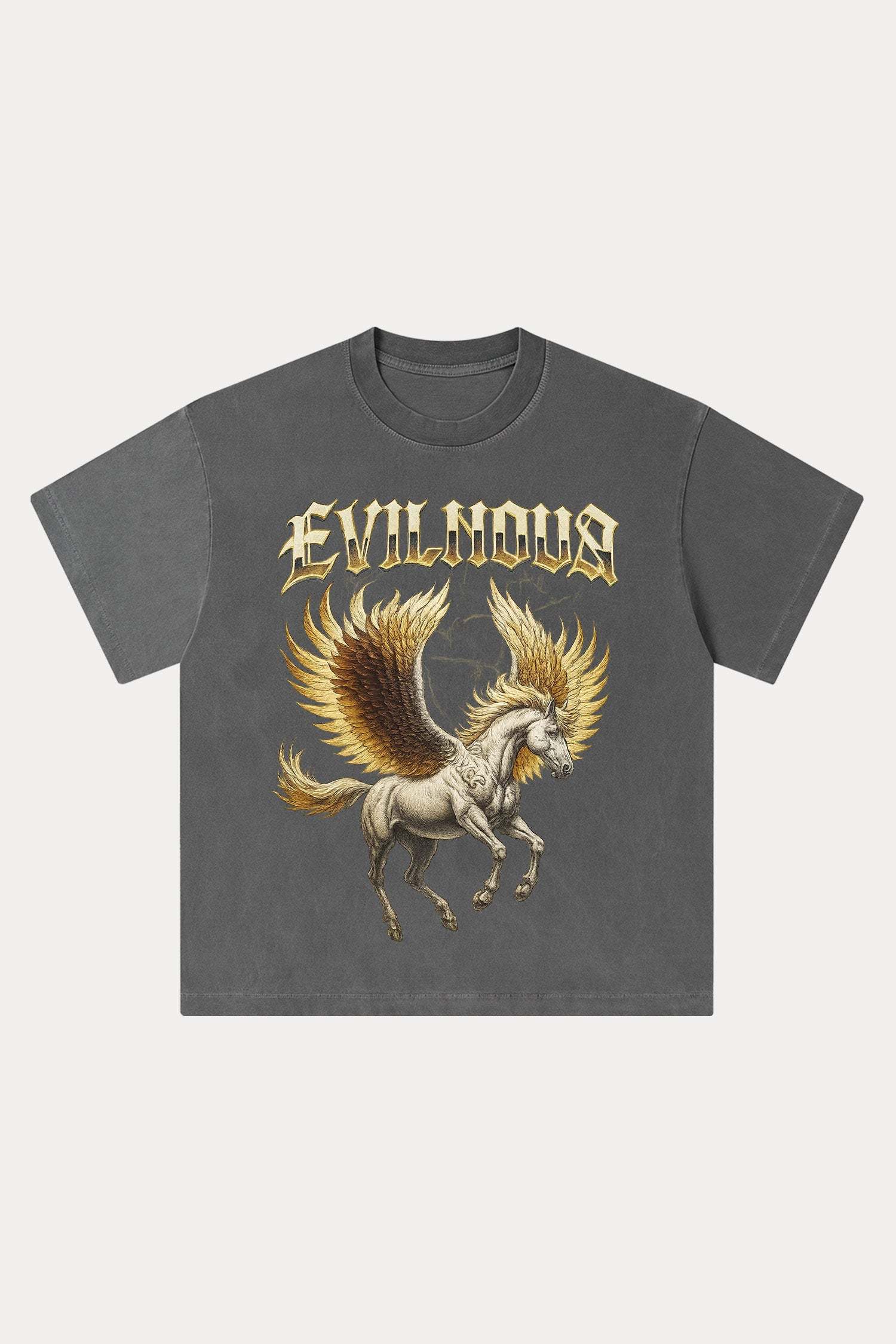 Evilnova Pegasus Washed Streetwear T-Shirt-Evilnova
