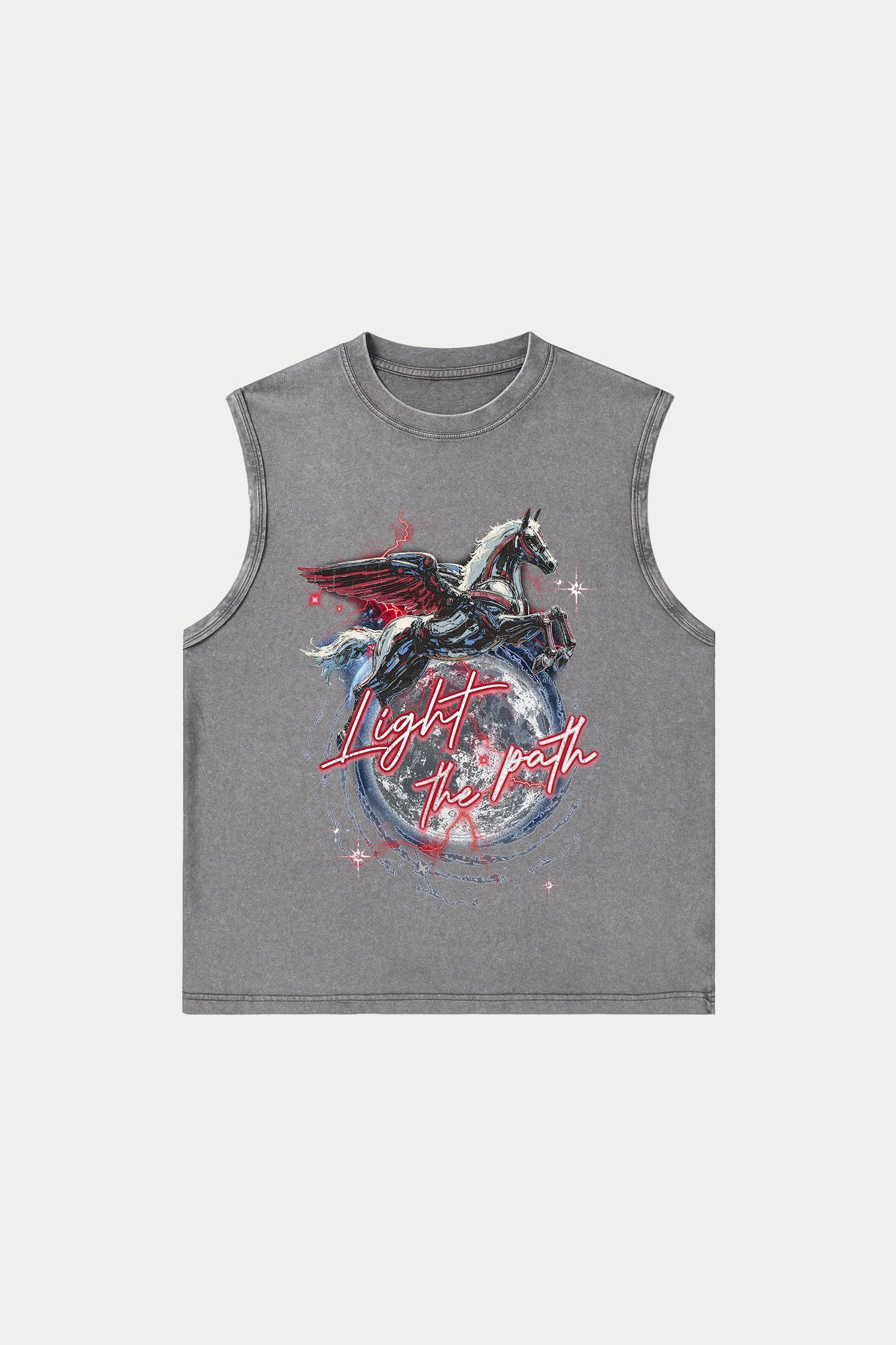 Evilnova Light the path Washed Tank Top-Evilnova
