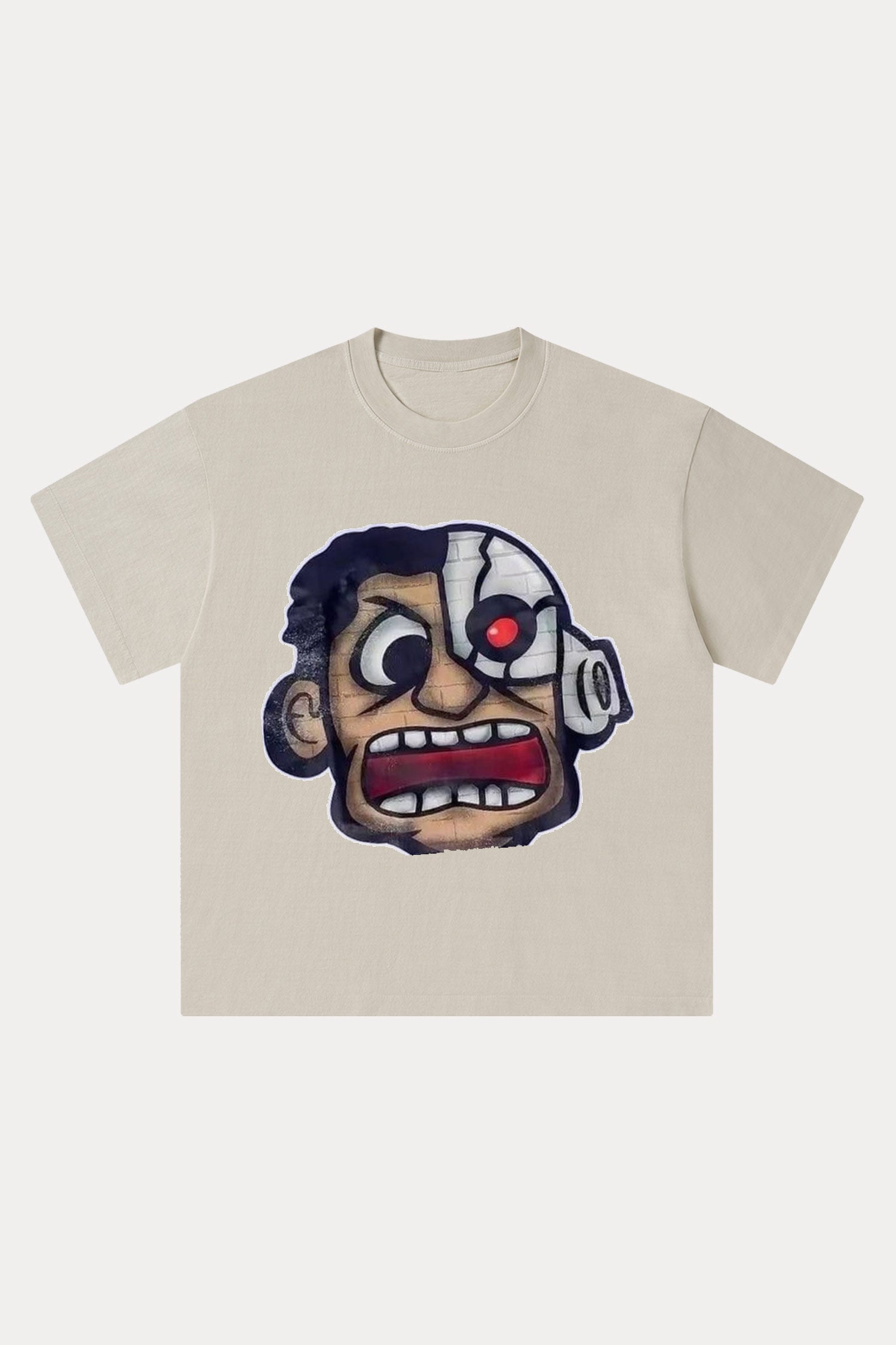 Evilnova Rage Cartoon Characters Washed Streetwear T-Shirt-Evilnova