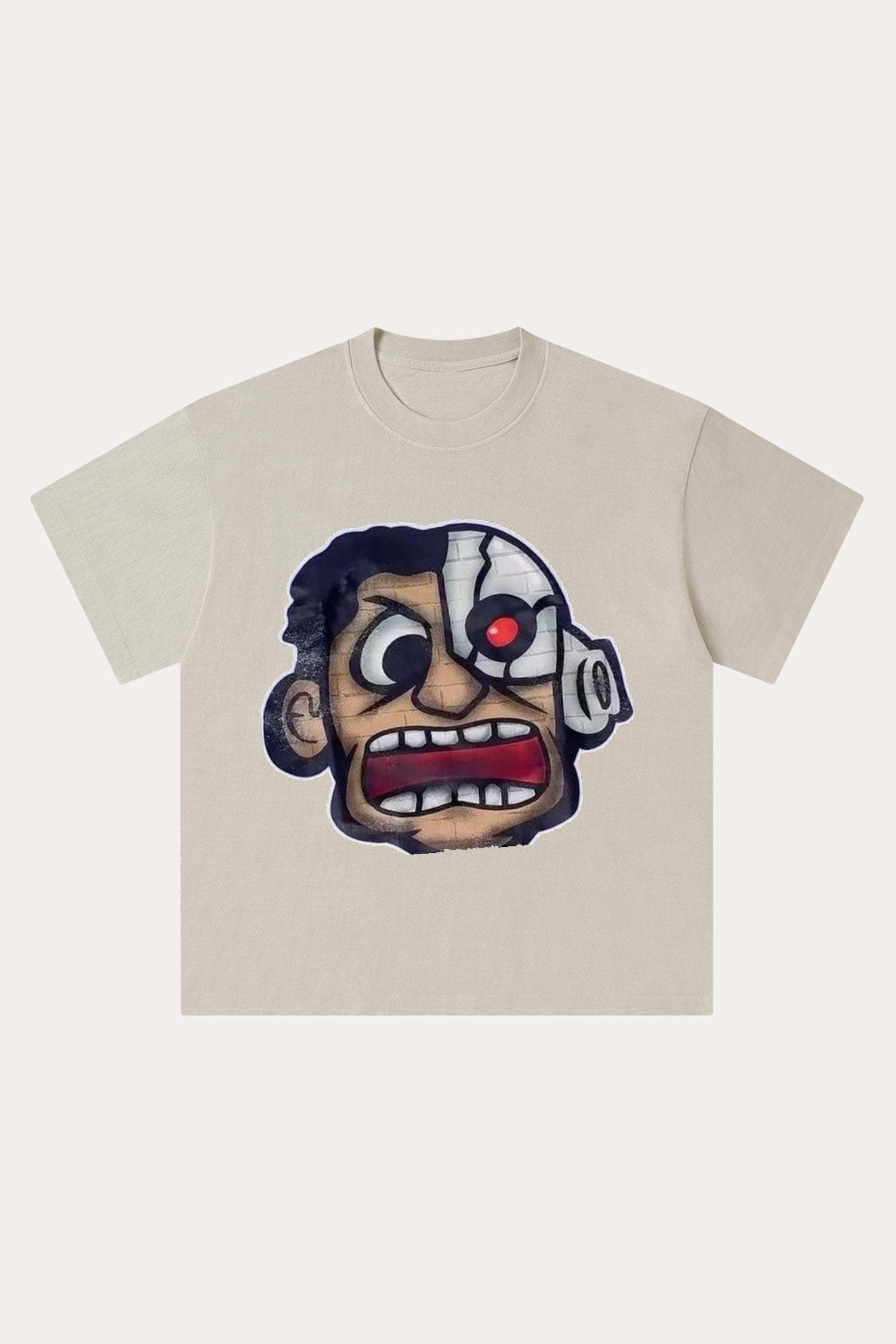 Evilnova Rage Cartoon Characters Washed Streetwear T-Shirt-Evilnova