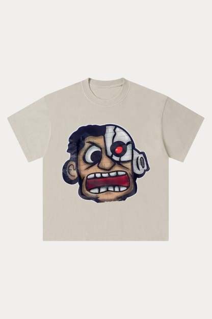 Evilnova Rage Cartoon Characters Washed Streetwear T-Shirt-Evilnova