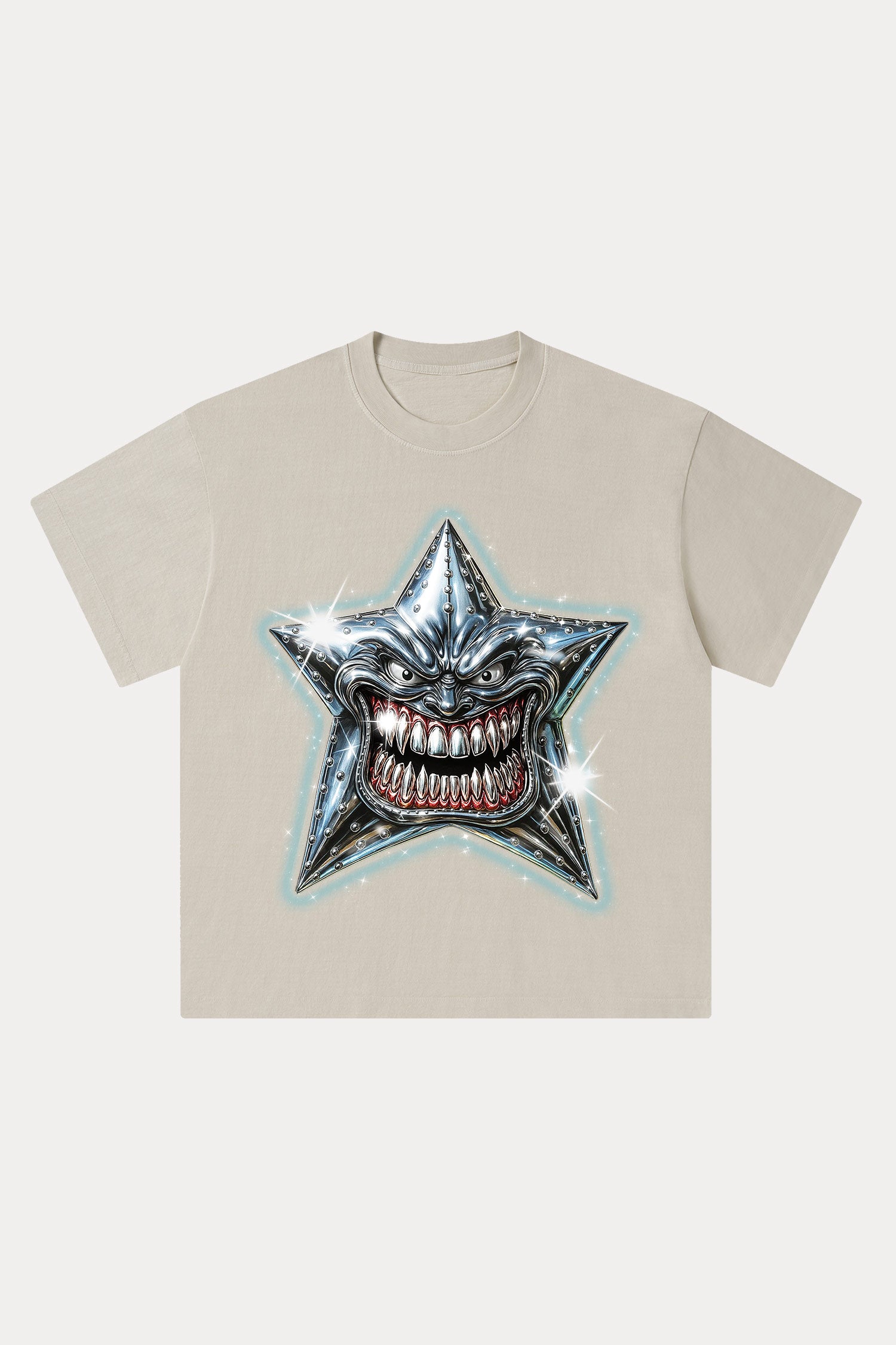 Evilnova Madness Star Washed Streetwear T-Shirt-Evilnova