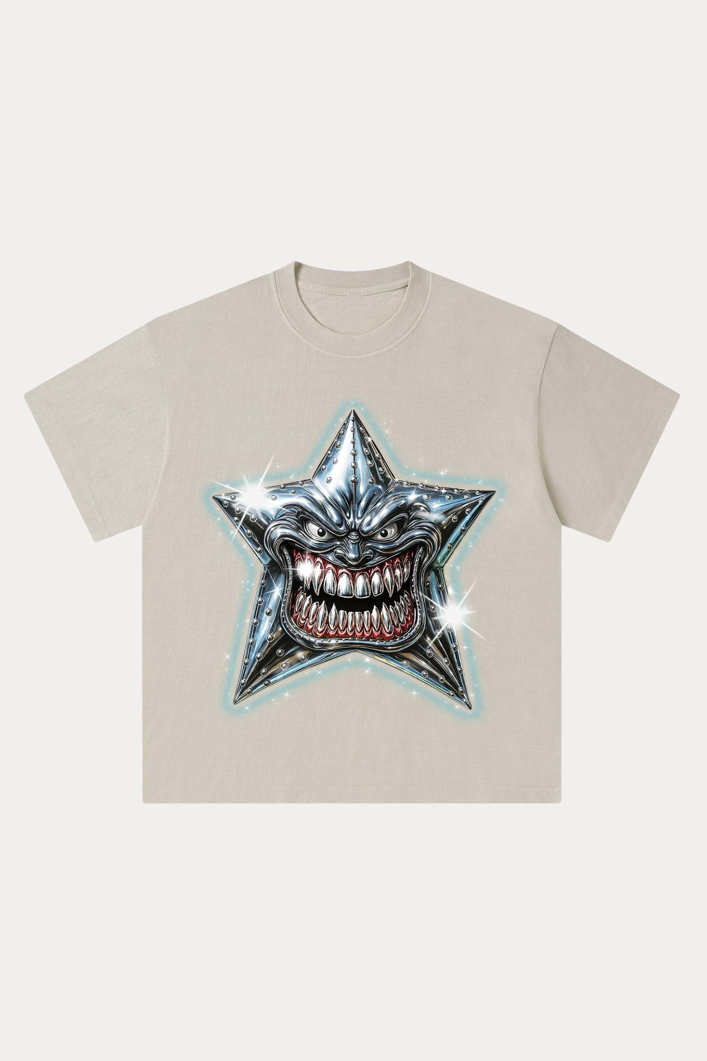 Evilnova Madness Star Washed Streetwear T-Shirt-Evilnova