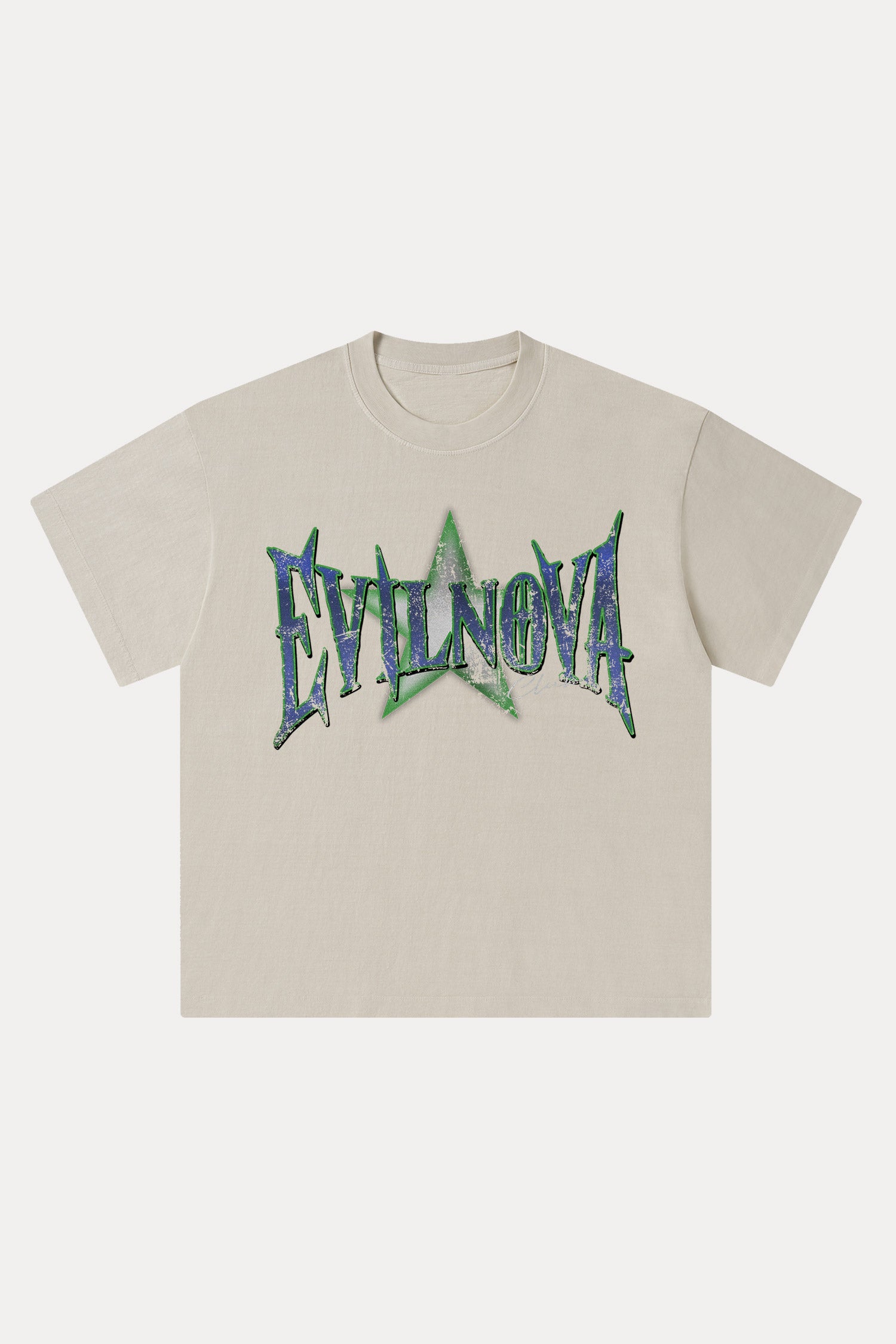 Evilnova Star club Washed Streetwear T-Shirt-Evilnova
