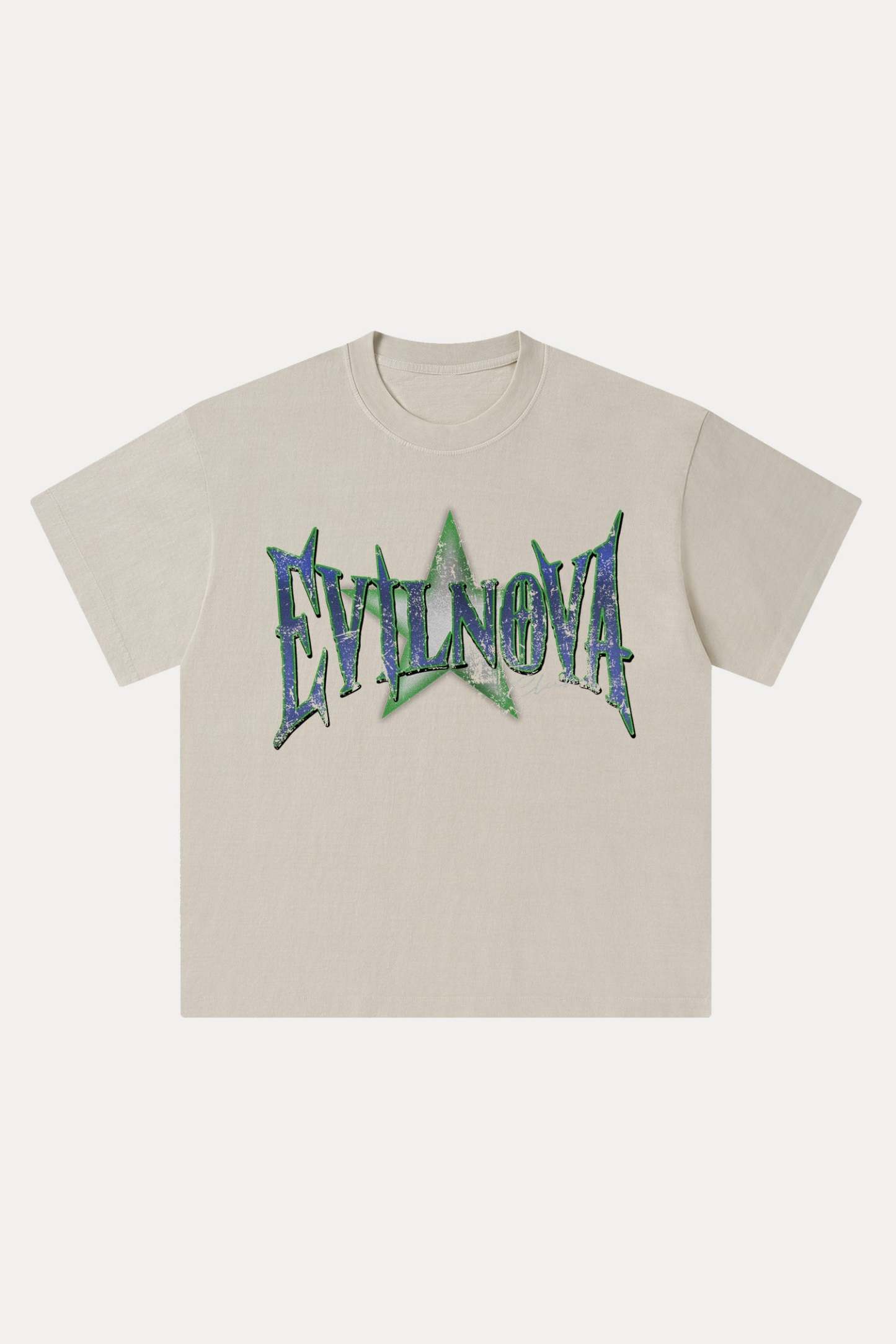 Evilnova Star club Washed Streetwear T-Shirt-Evilnova