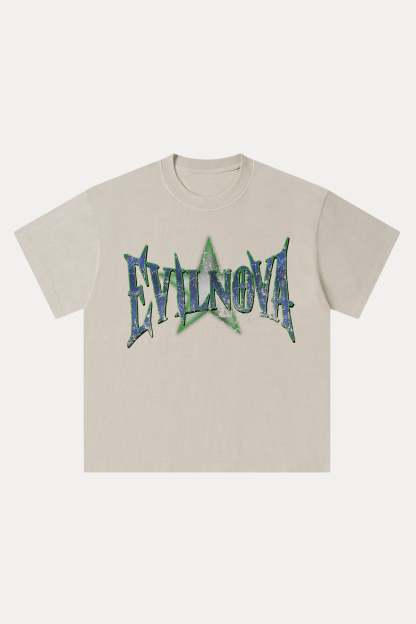 Evilnova Star club Washed Streetwear T-Shirt-Evilnova