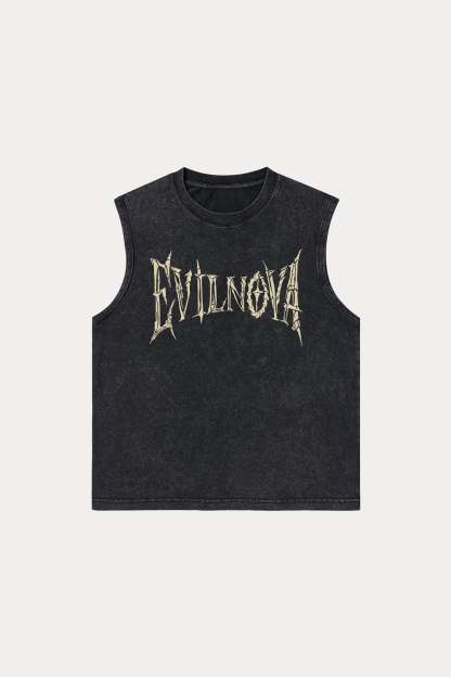 Evilnova Skeleton Washed Tank Top-Evilnova