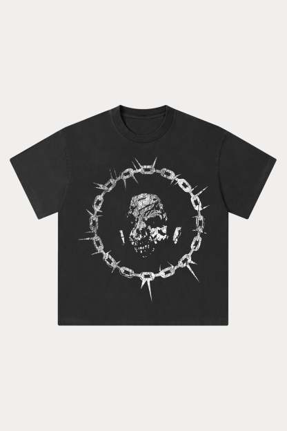 Evilnova Restraint Washed Streetwear T-Shirt-Evilnova