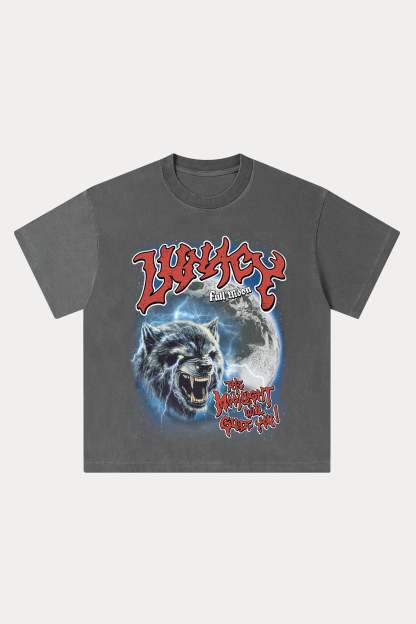 Evilnova Lunacy Washed Streetwear T-Shirt-Evilnova