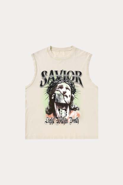 Evilnova Savior Washed Tank Top-Evilnova