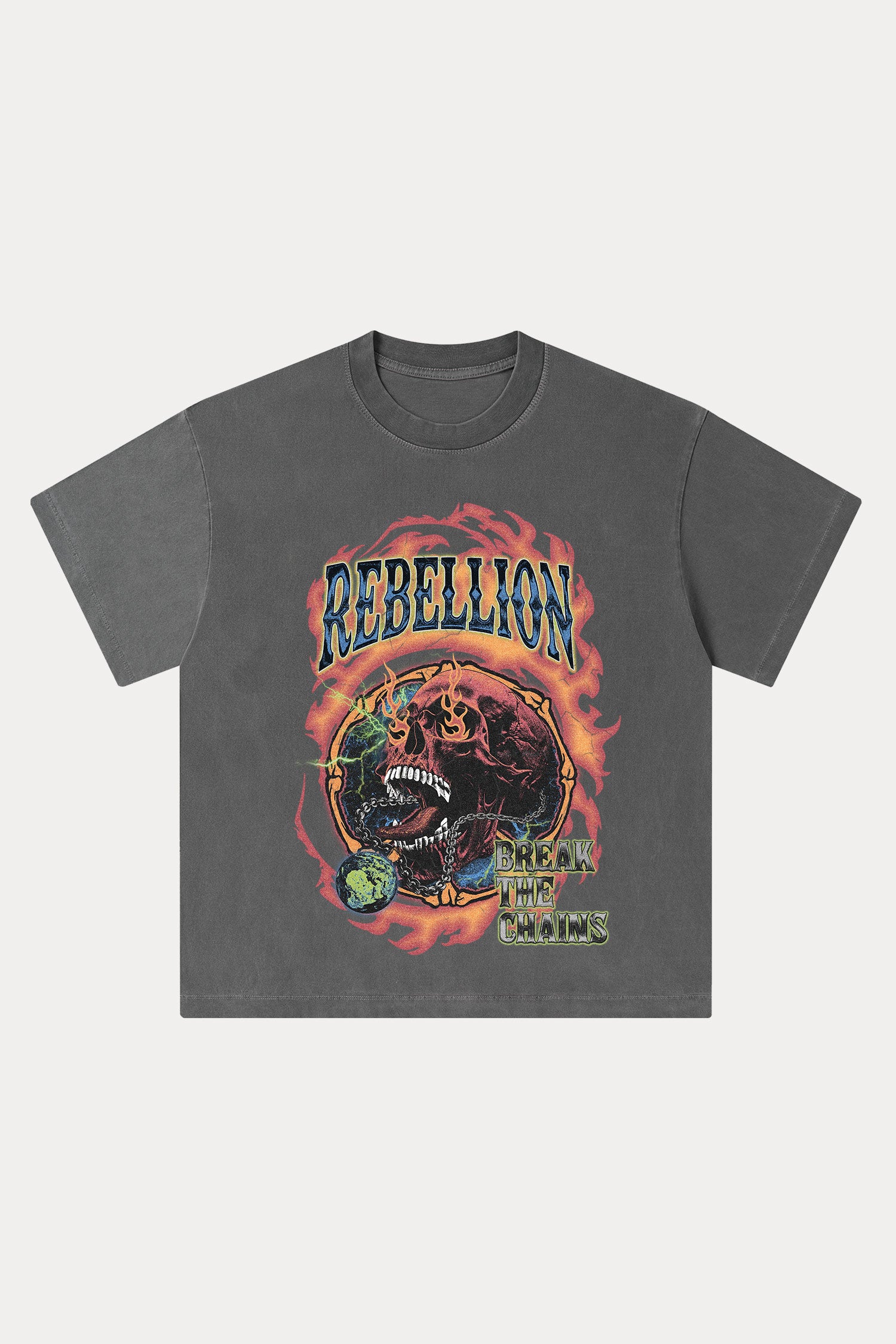 Evilnova Rebellion Washed Streetwear T-Shirt-Evilnova