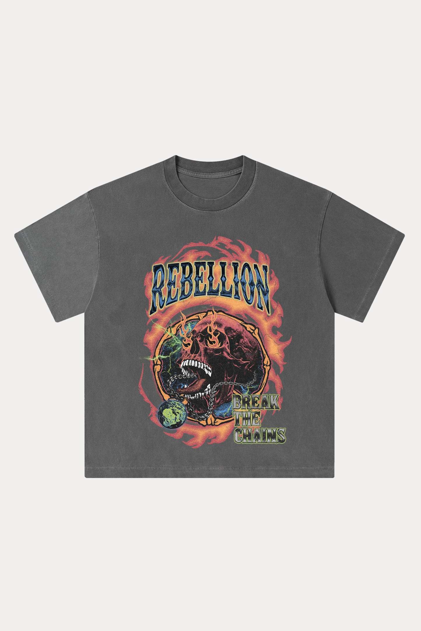 Evilnova Rebellion Washed Streetwear T-Shirt-Evilnova